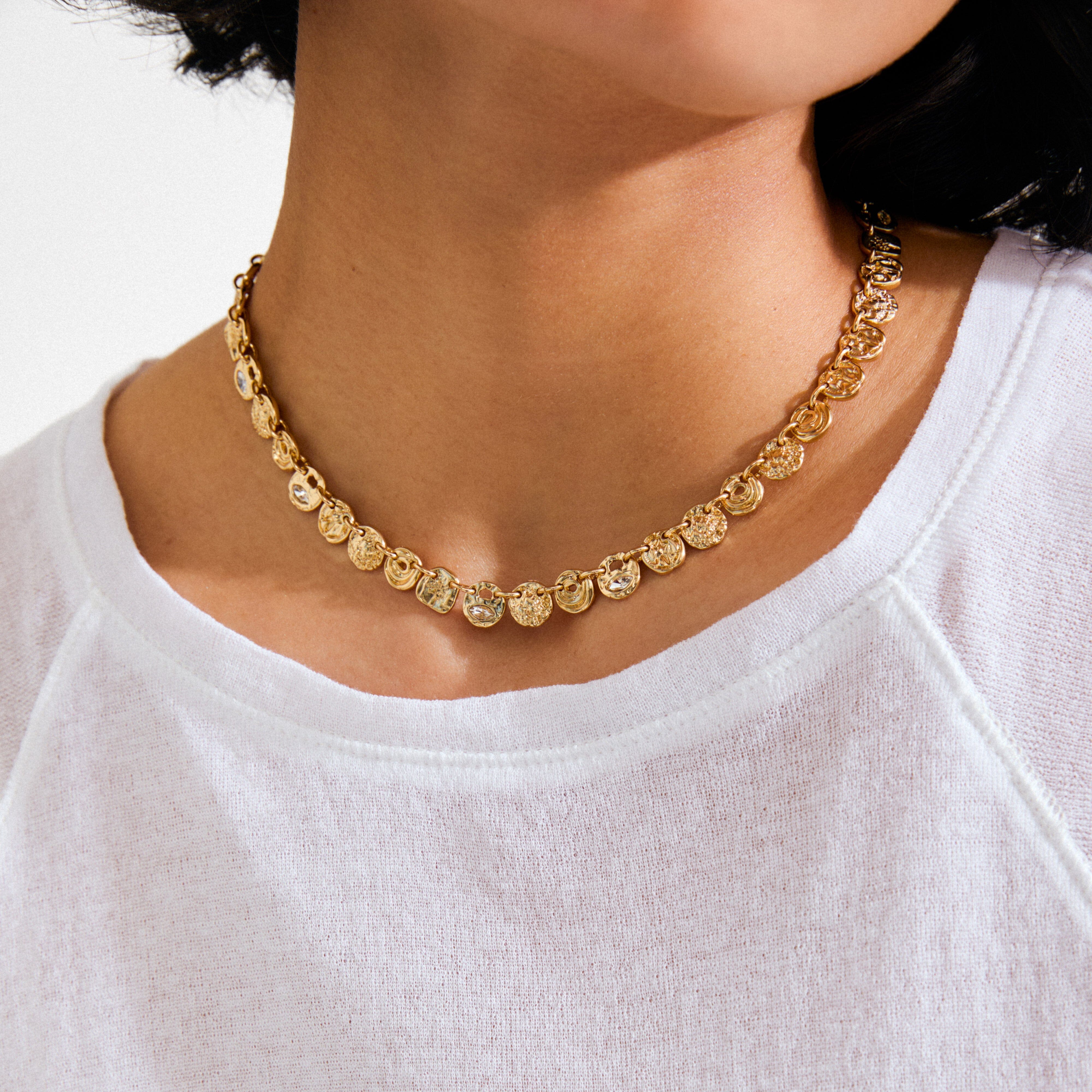 statement chain necklace, layered necklace gold plated, modern gold jewelry