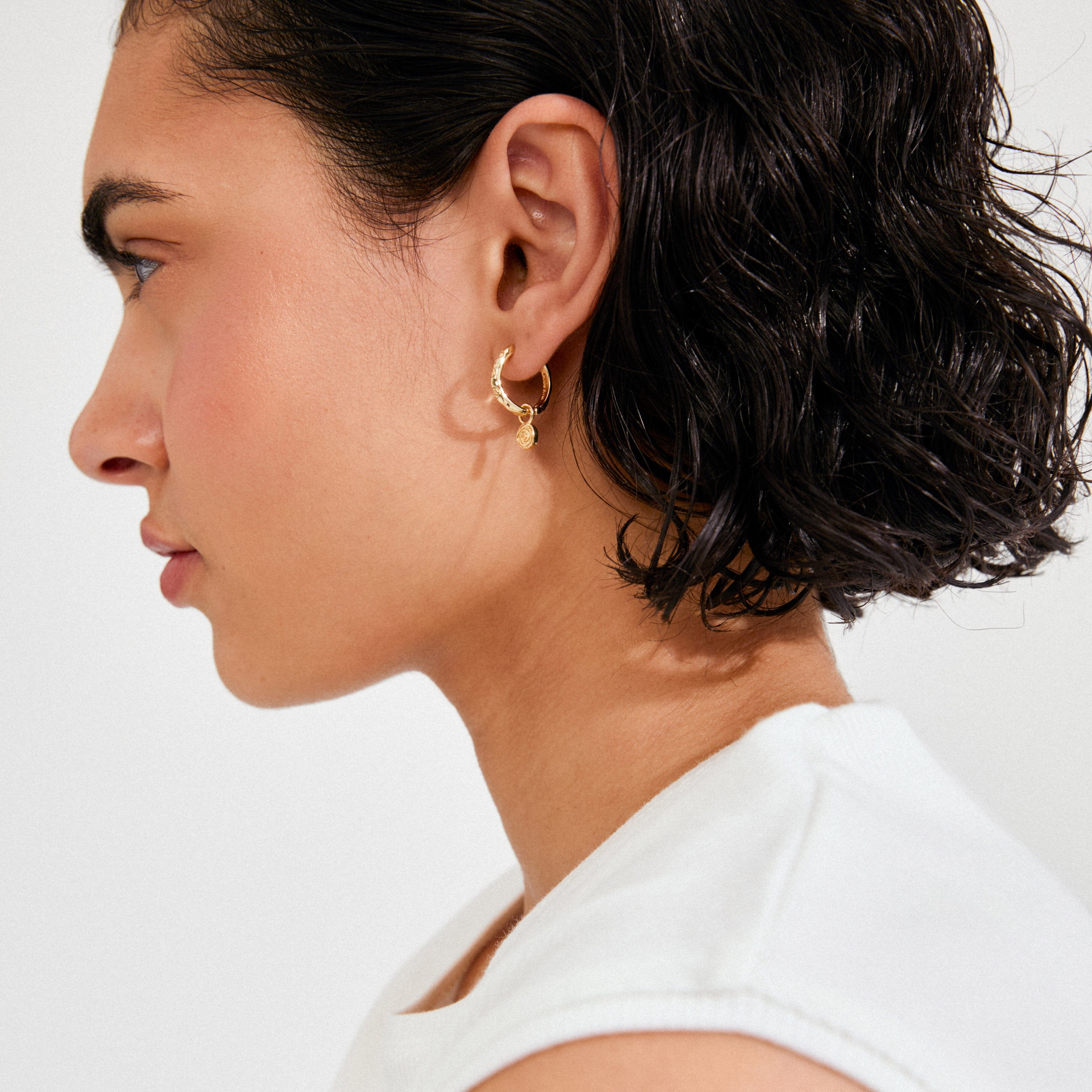 fashion earrings gold plated, lightweight gold hoops, gold earrings for layering