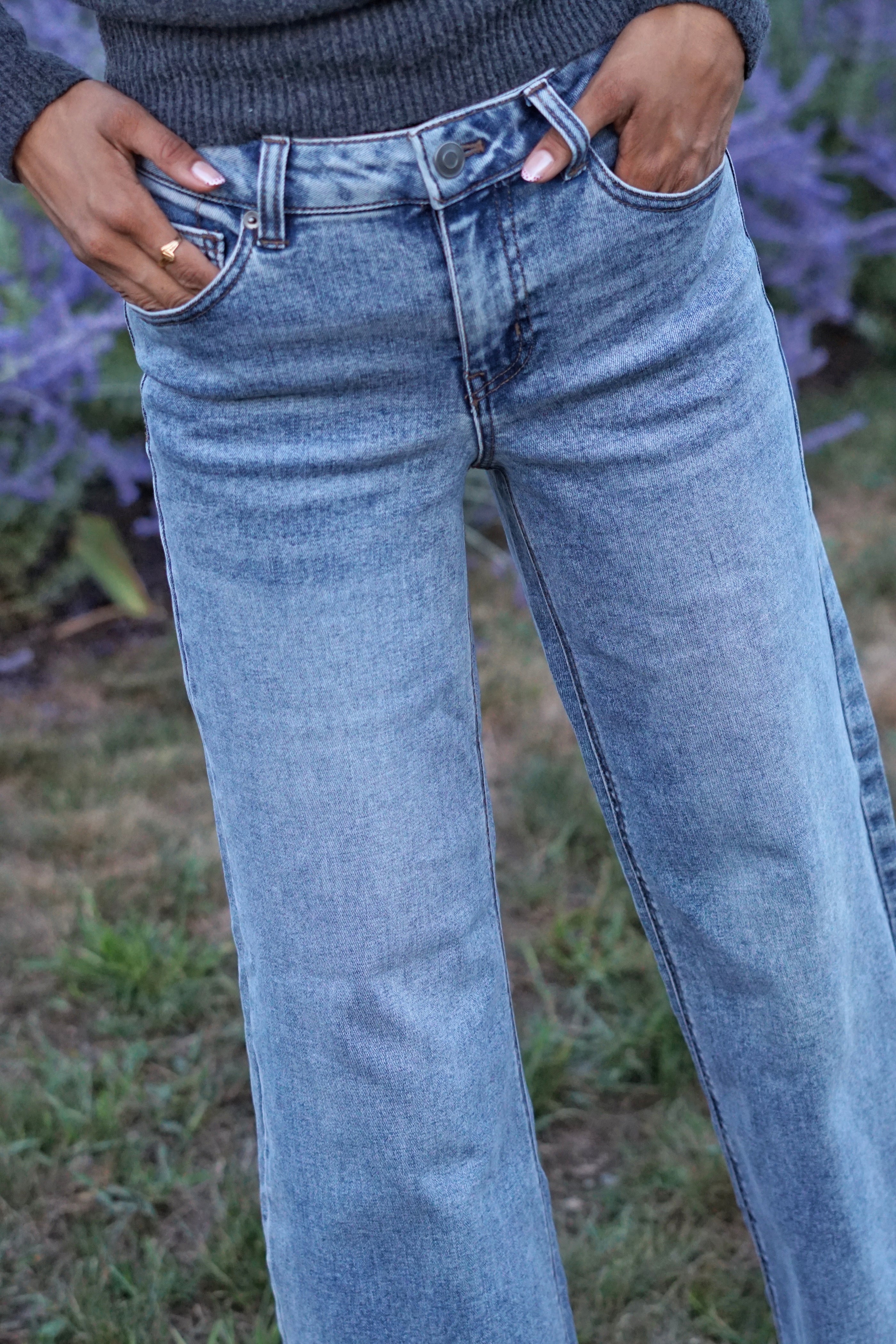 LOWLINE STRETCH JEANS- MID WASH