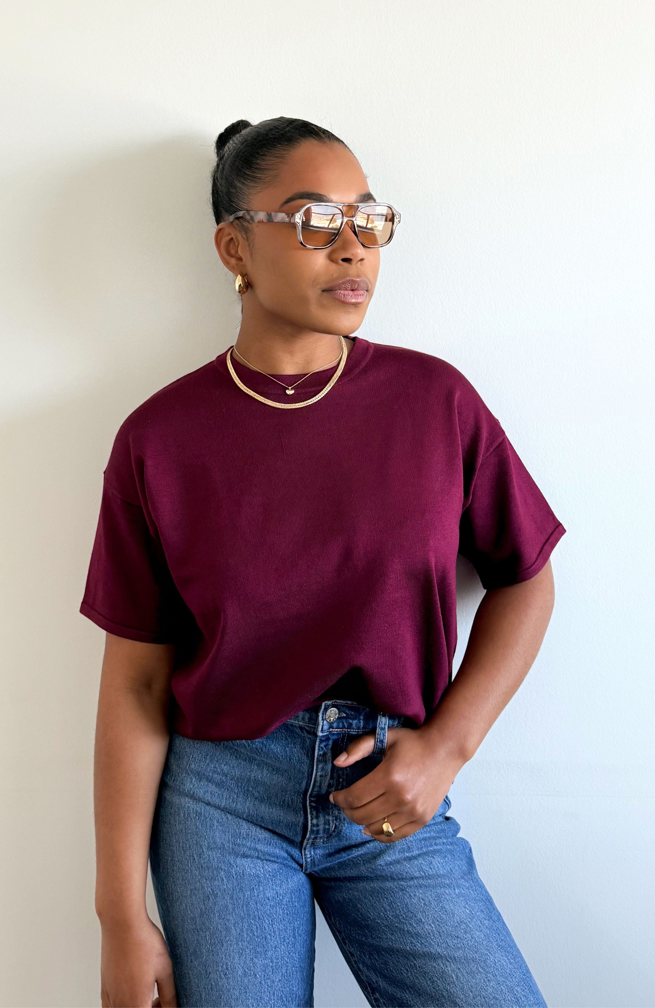 ETERNITY KNIT TOP (BURGUNDY)