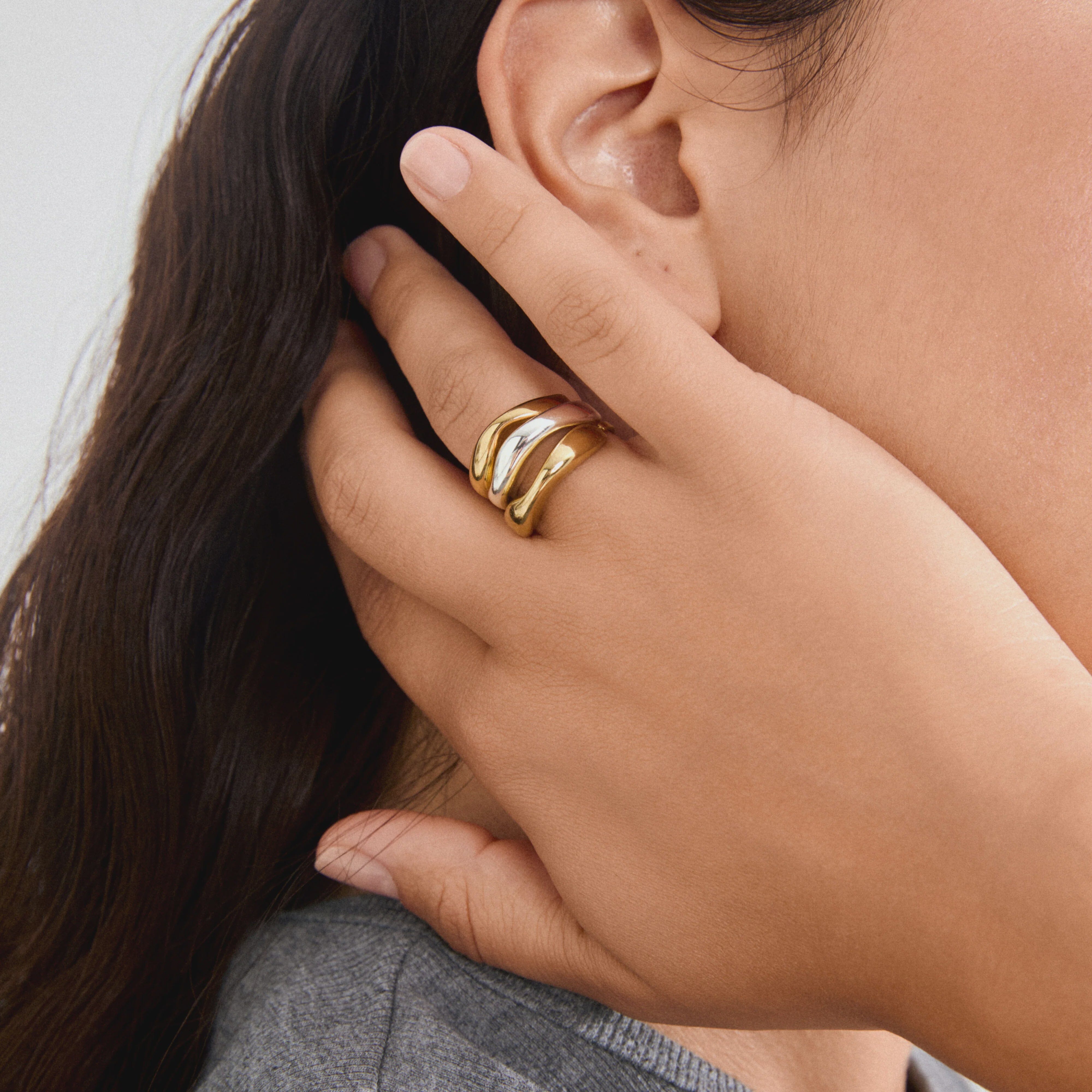 pilgrim jewelry, pilgrim ring, mixed metal rings, gold and silver ring set, chunky rings for women, stacked ring set, gold plated rings, silver plated rings, statement rings for women, trendy ring set