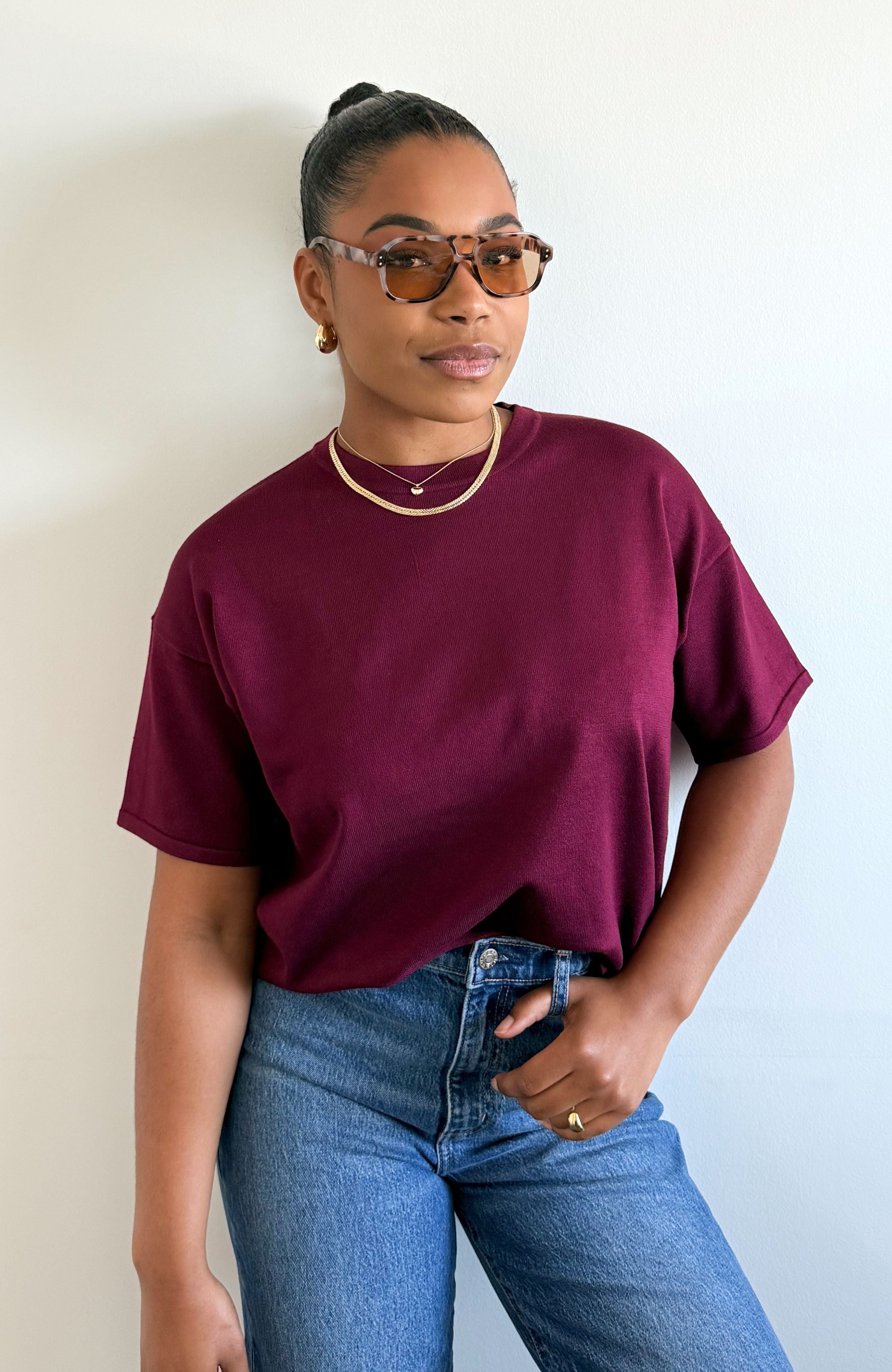 ETERNITY KNIT TOP (BURGUNDY)