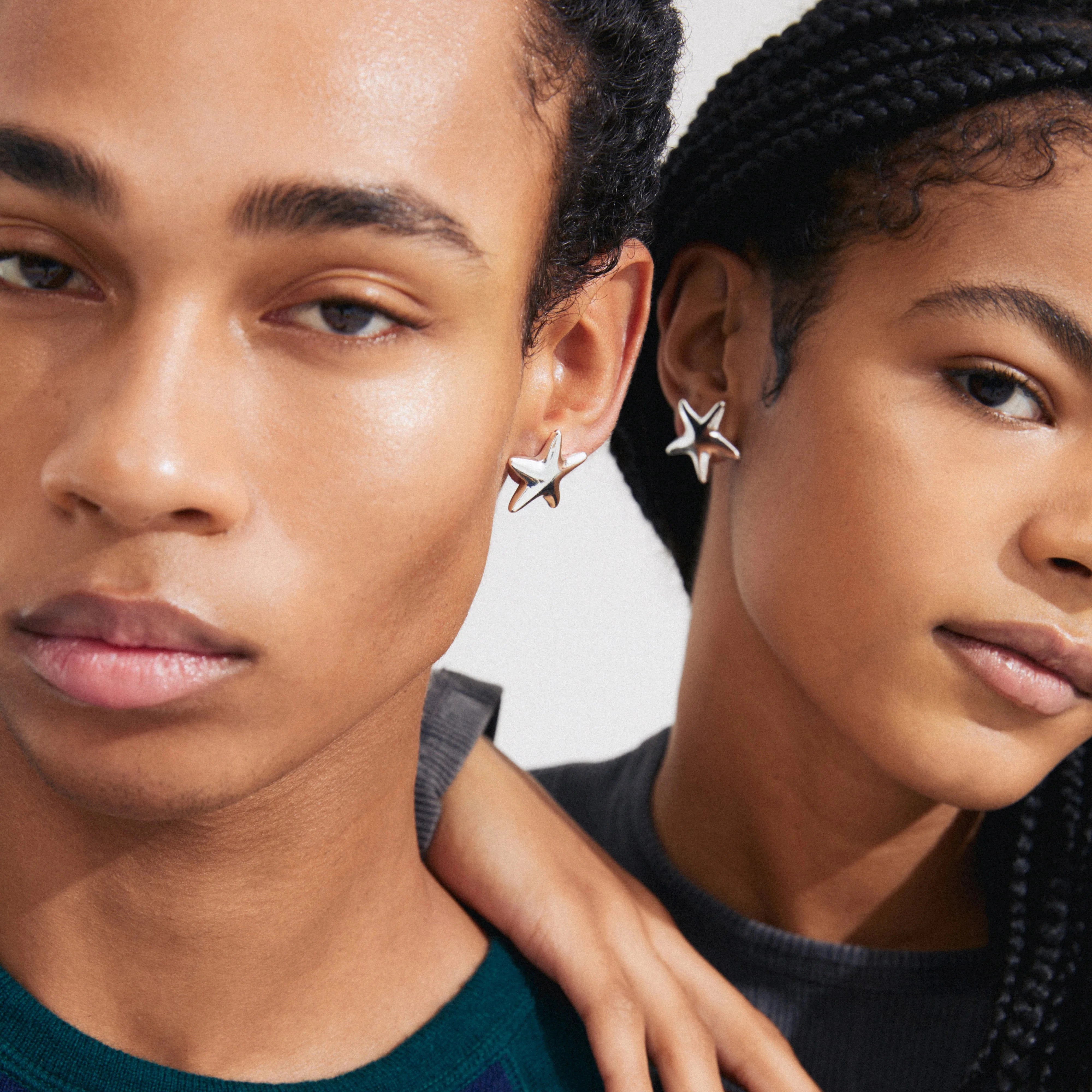 silver star earrings