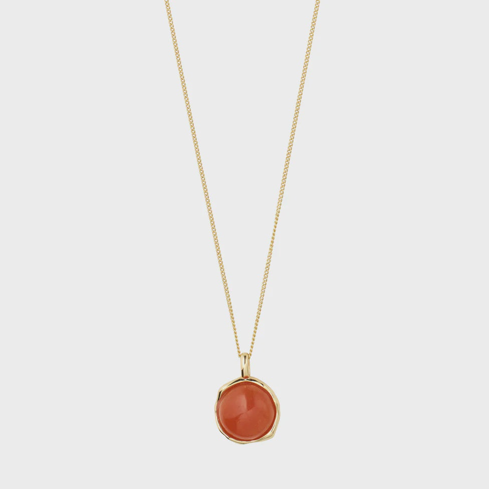 RED AGATE PENDANT NECKLACE