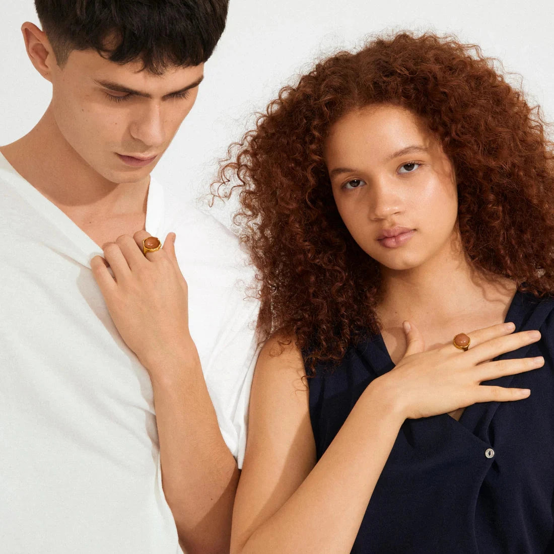 earthy gemstone ring, polished red stone ring