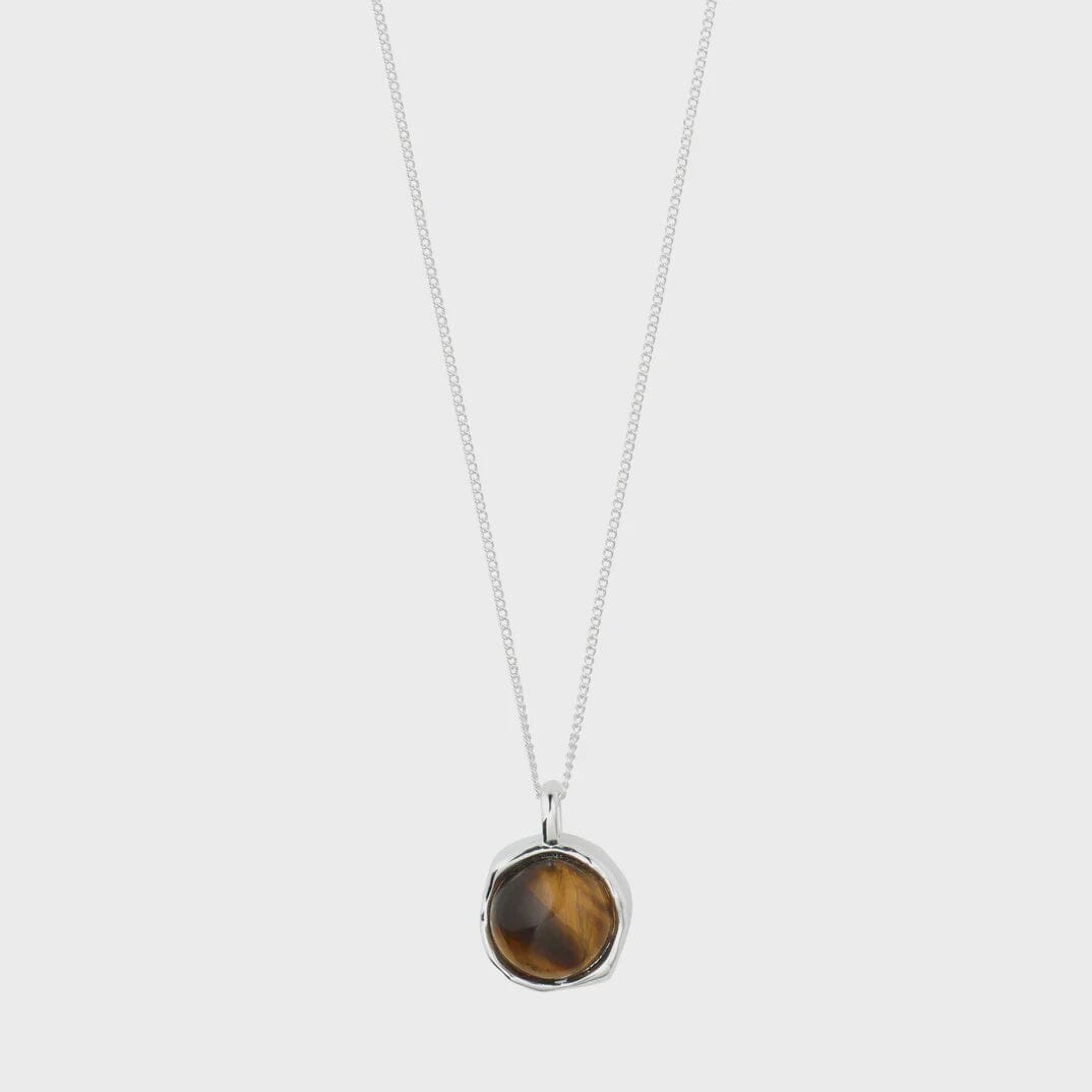 TIGER EYE PENDANT NECKLACE, PILGRIM, tiger eye necklace, silver gemstone pendant, natural stone necklace