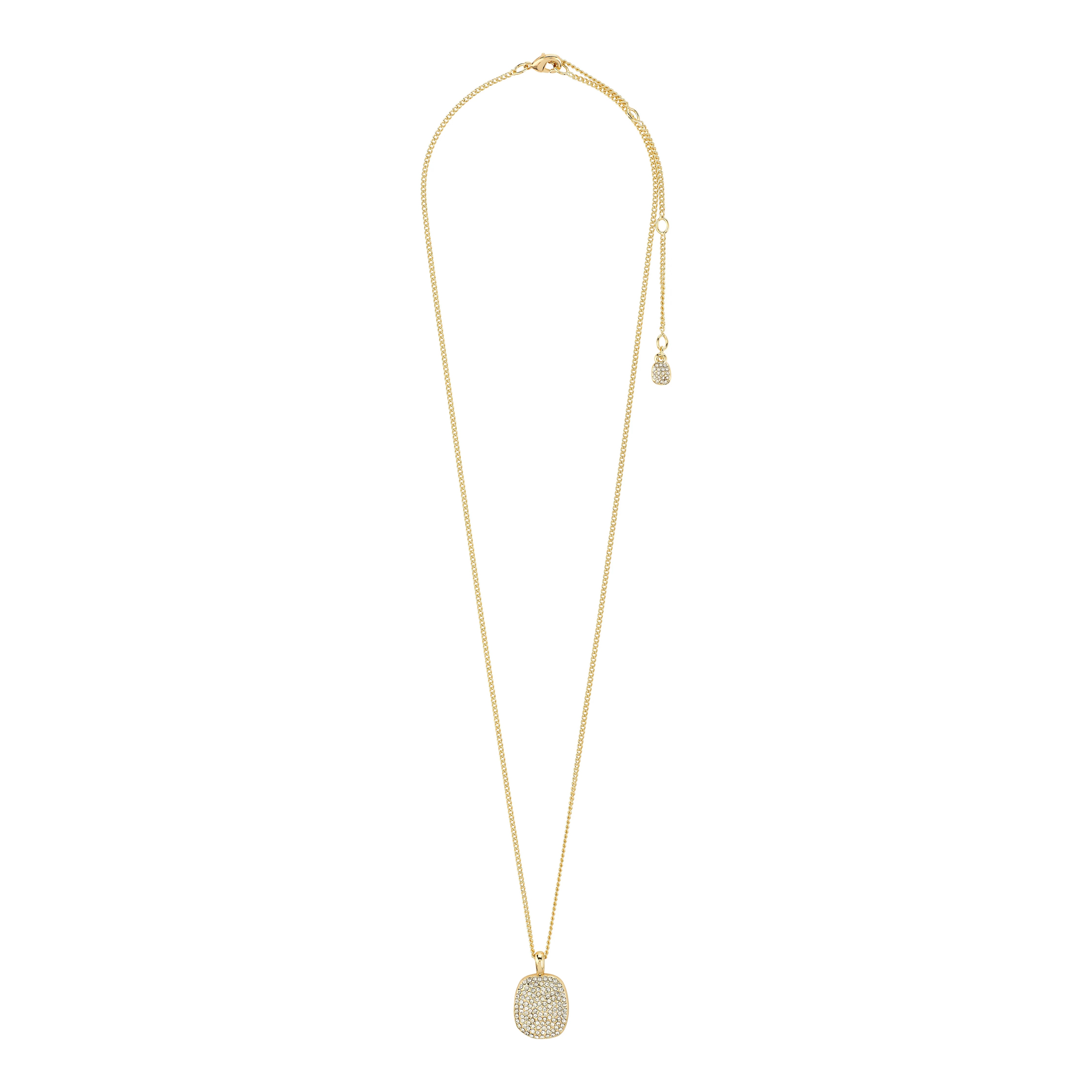 gold layered necklace women, elegant crystal pendant gold, gold evening necklace women, sustainable gold plated necklace