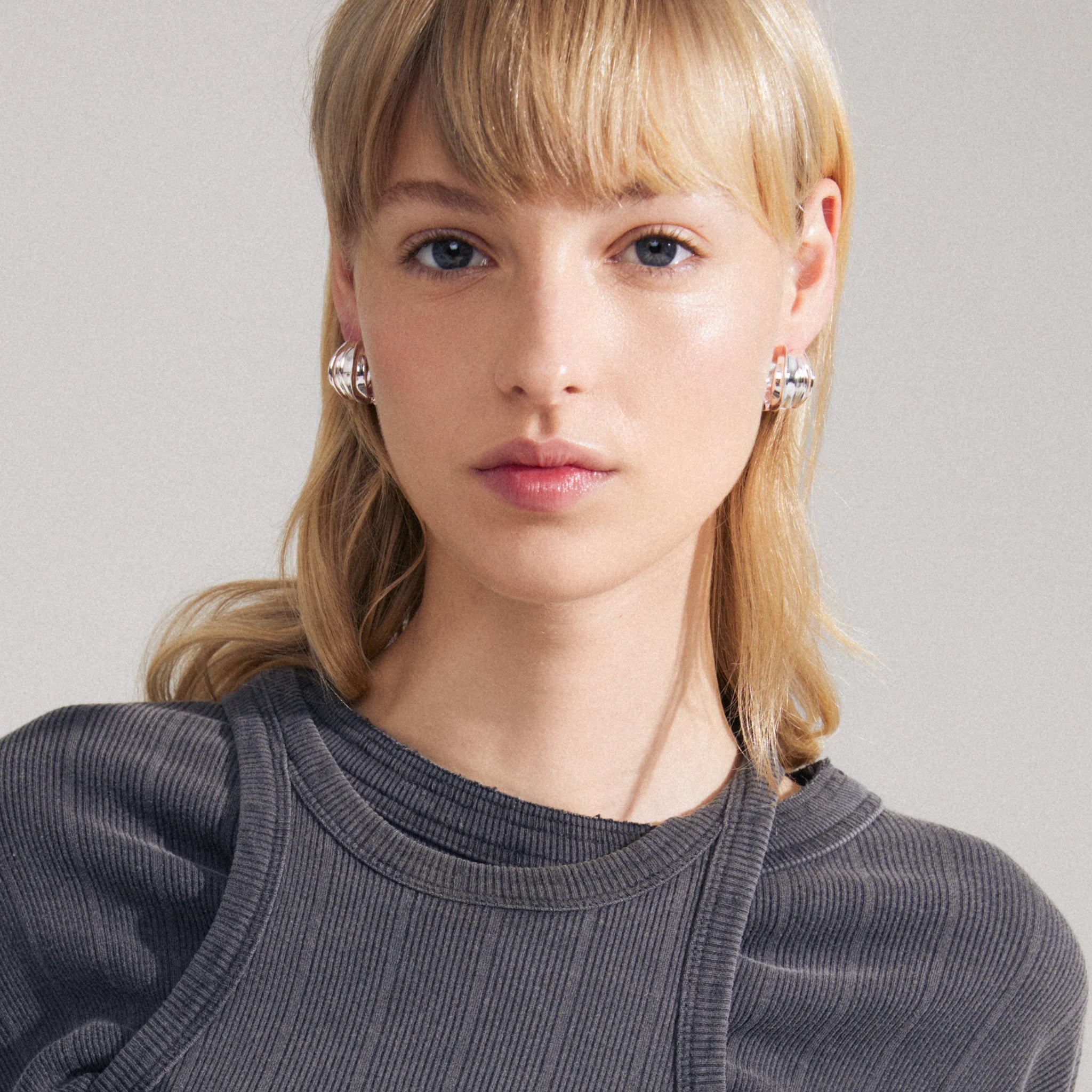 STAY CHUNKY SILVER HOOP EARRING Jewelry PILGRIM