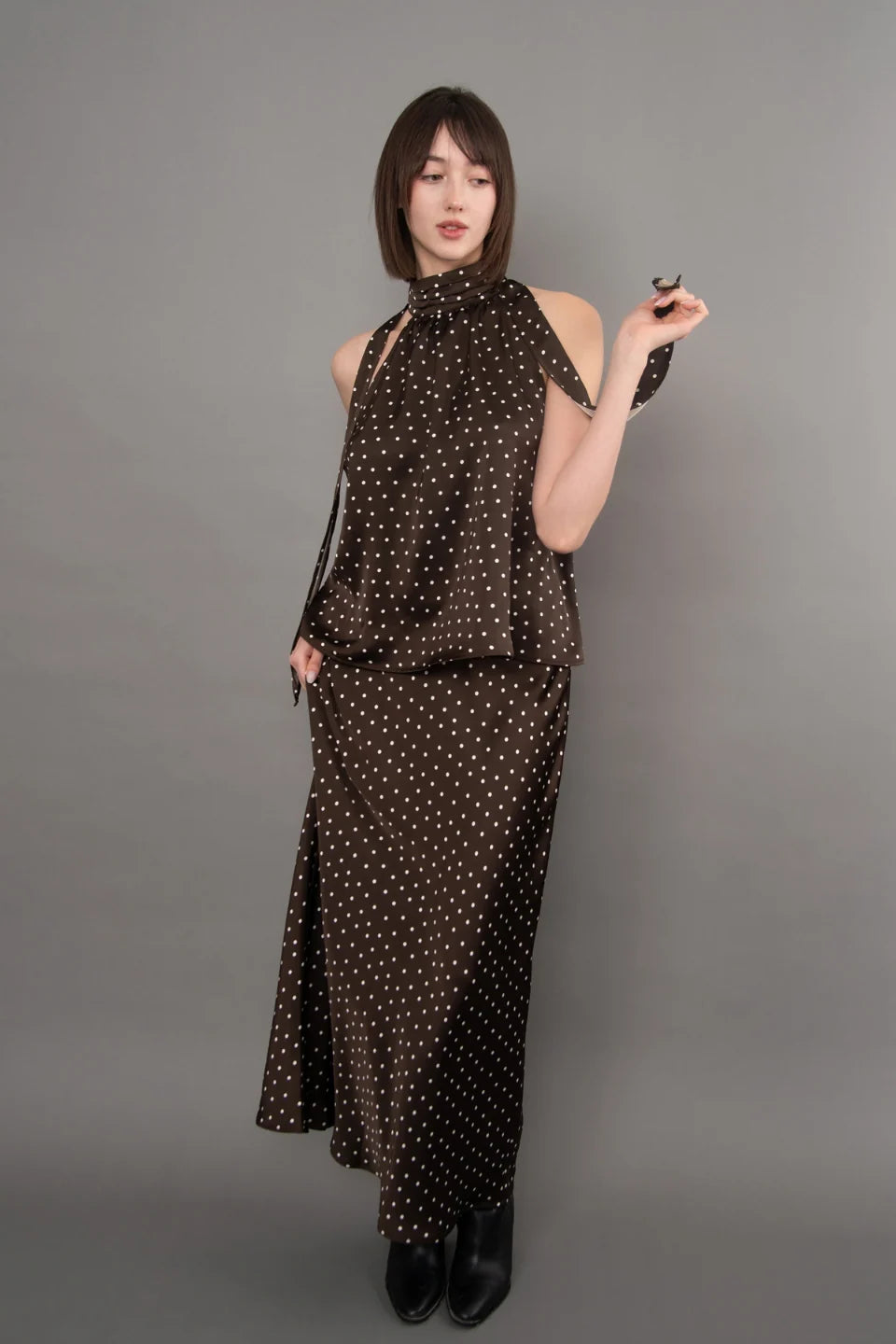 CLEO POLKADOT HALTER TOP