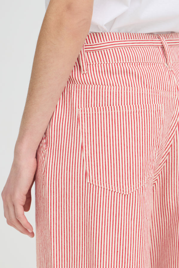 soft cotton stripe pants, casual chic summer pants, breezy women’s pants, striped wide leg trousers