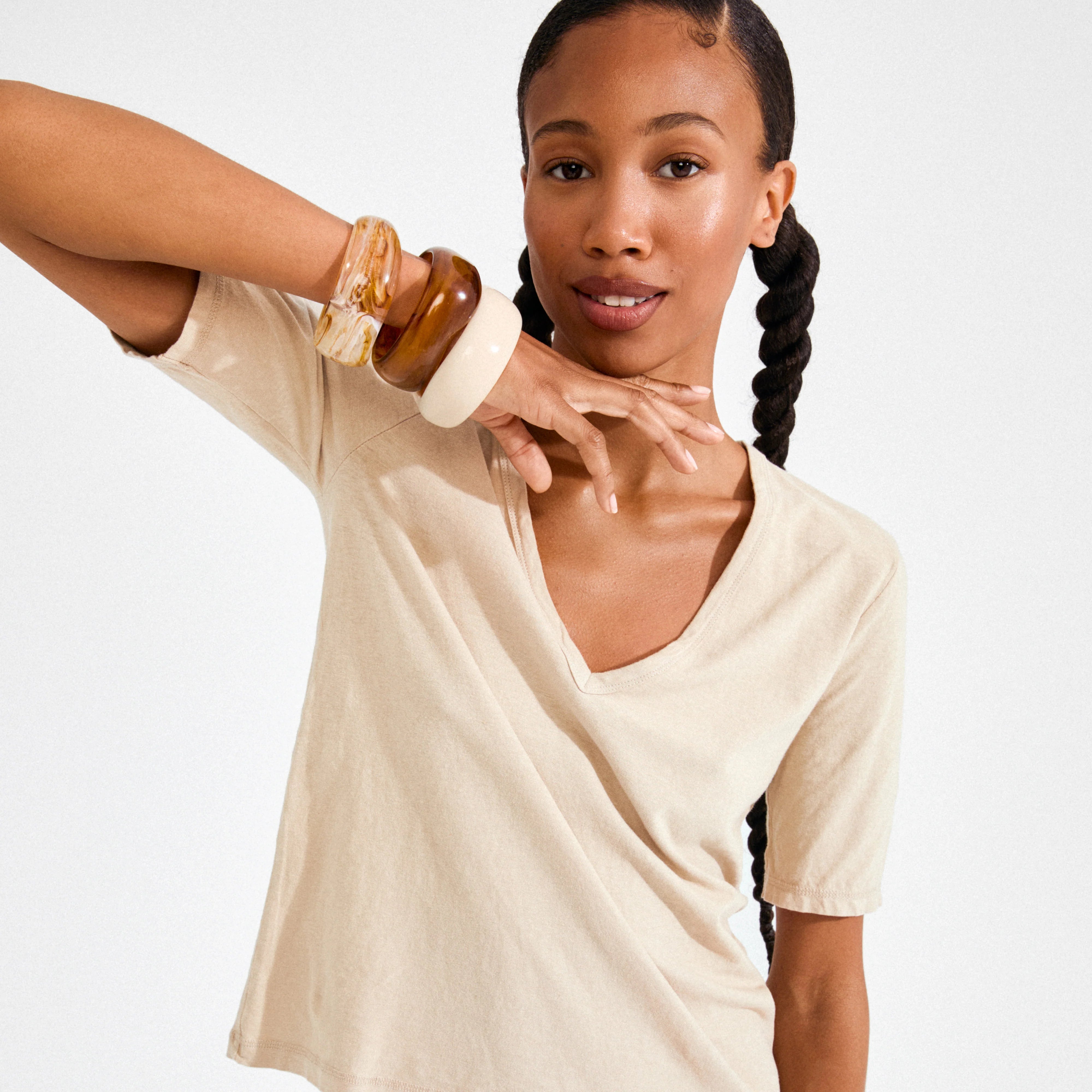 minimalist statement bracelet, white bangle outfit