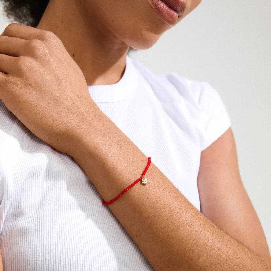 INDIE BRACELET, PILGRIM, gold plated bracelet, bold red bracelet, minimalist gold bracelet