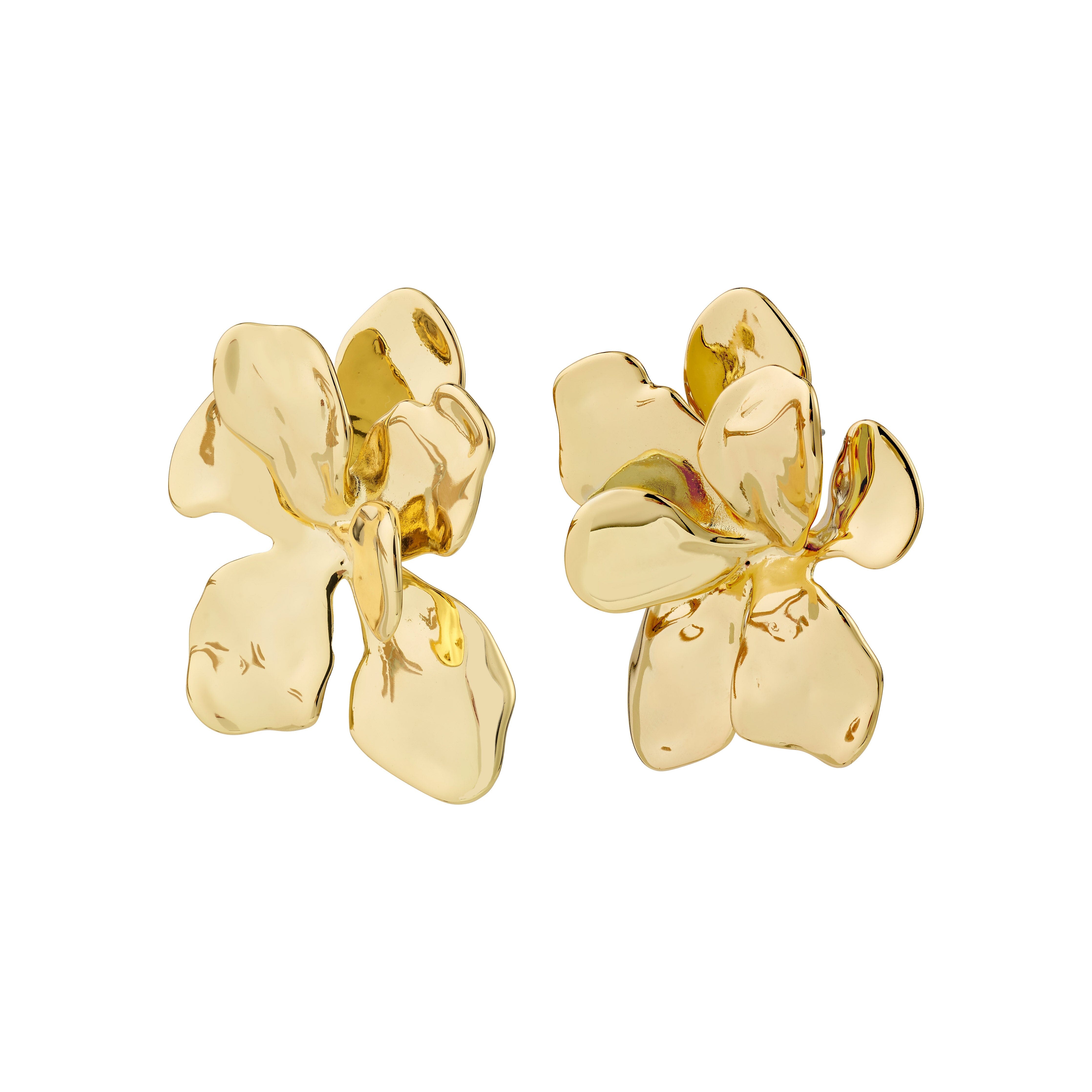 organic shape earrings, women’s gold plated earrings