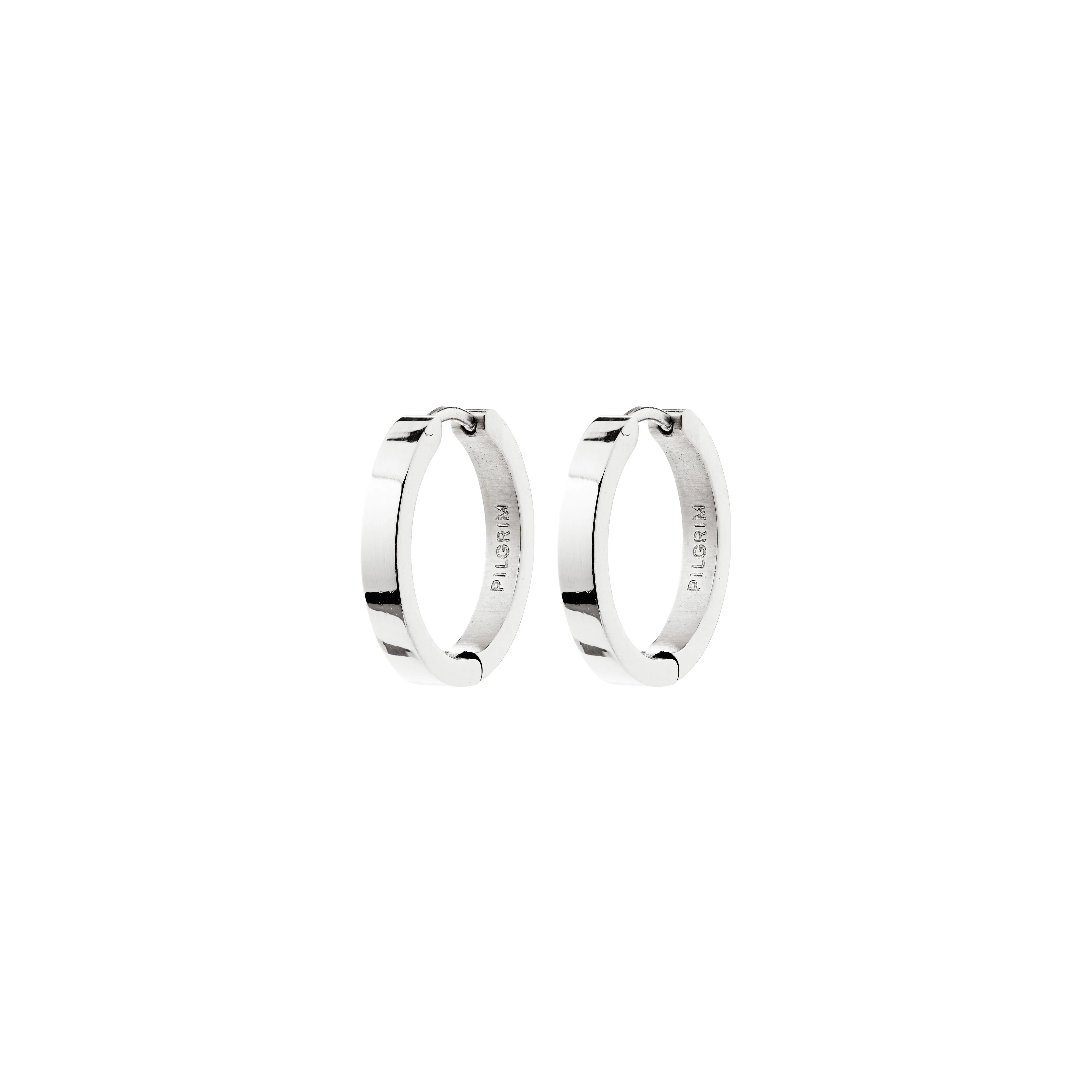 polished silver earrings, everyday statement earrings, simple silver hoop earrings, silver huggie style hoops, stylish silver jewelry, trendy womens accessories, silver hoop earrings for everyday wear, timeless silver hoops