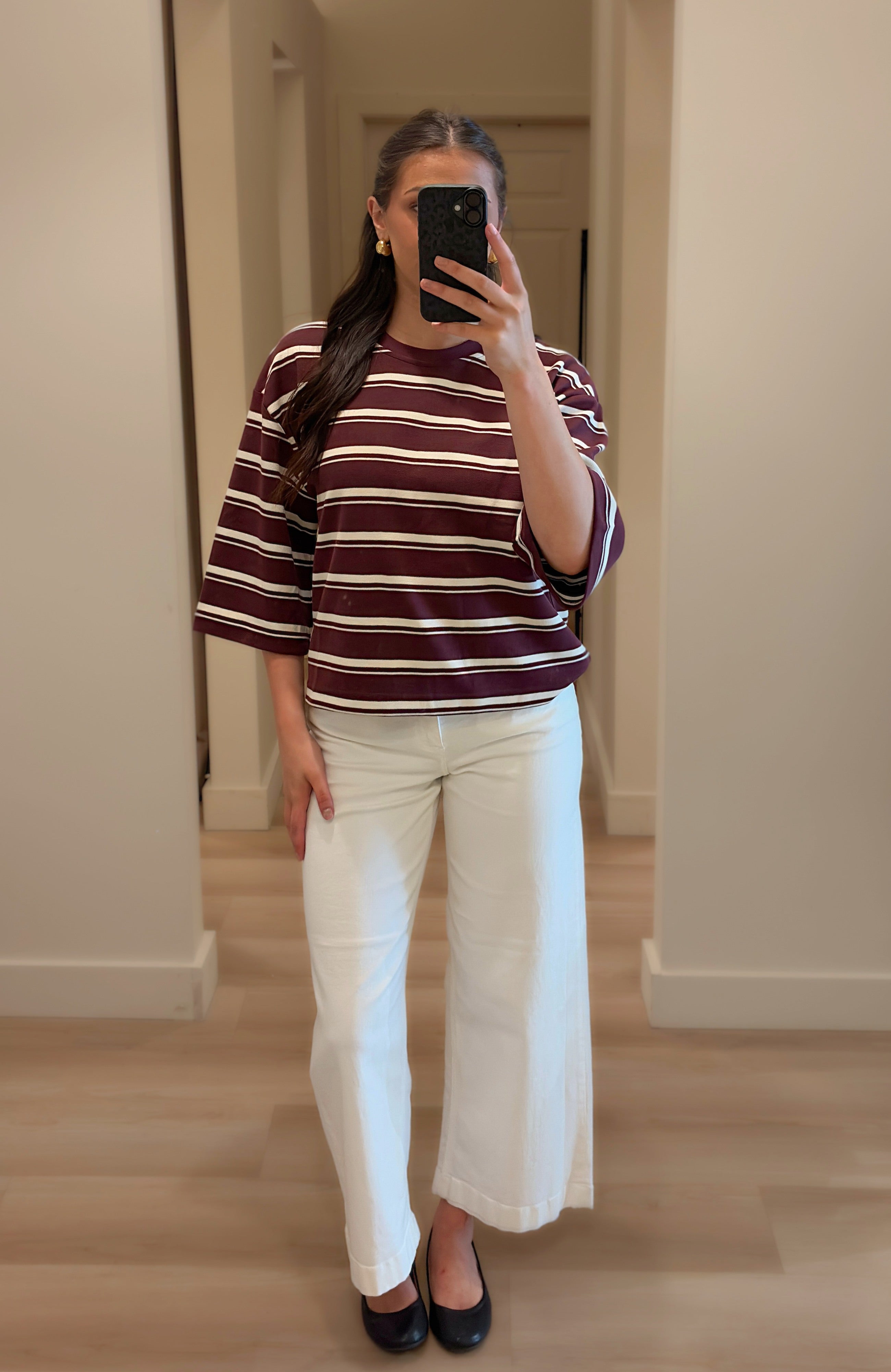 Relaxed fit striped t-shirt for women