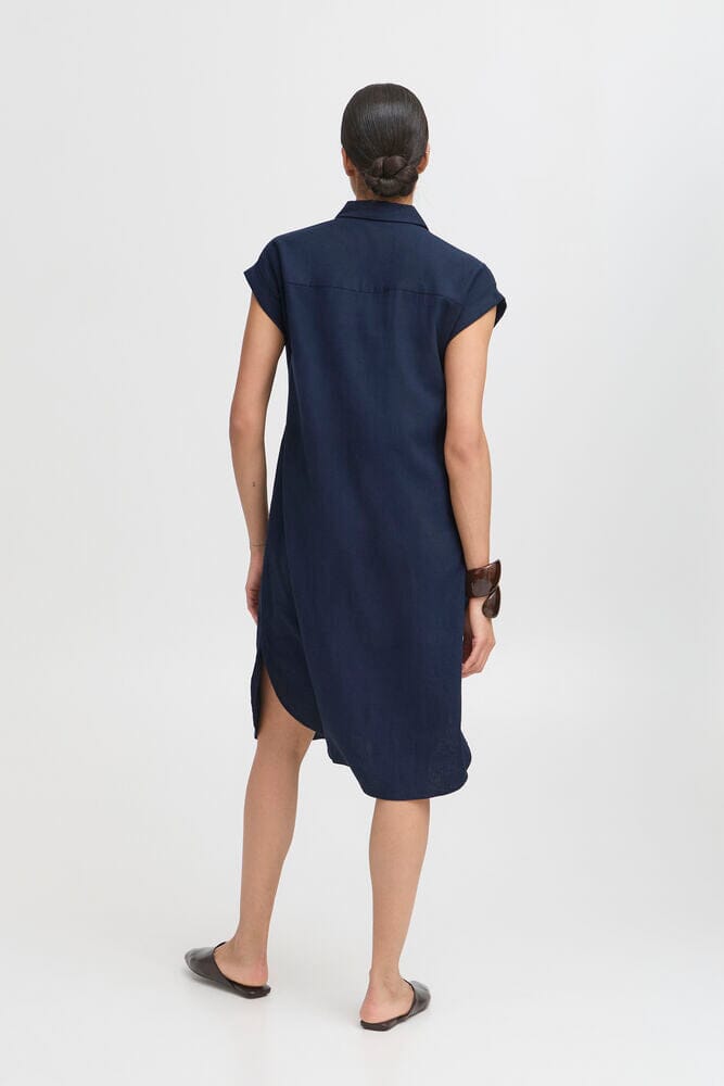 classic shirt dress outfit, minimalist dress navy, lightweight shirt dress women