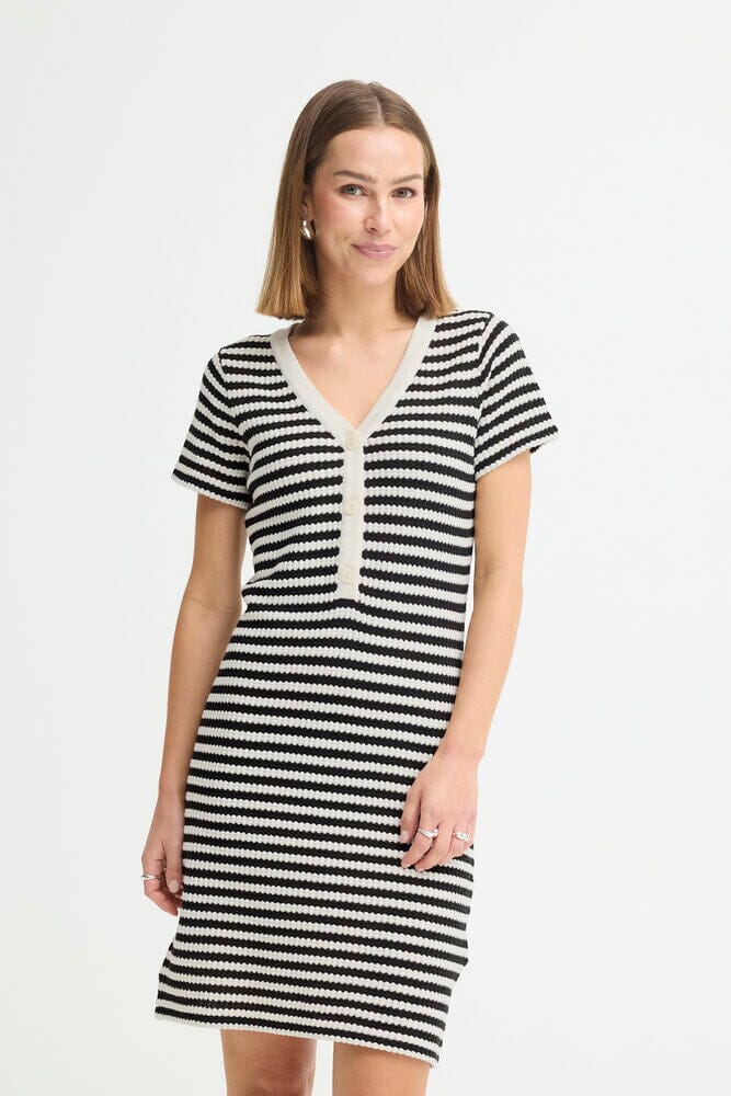 striped mini dress women, breathable knit dress, everyday stripe dress outfit