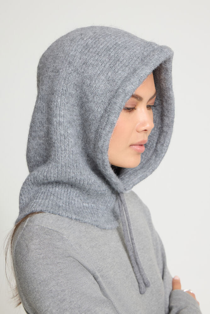 The Rowan Hooded Scarf- grey