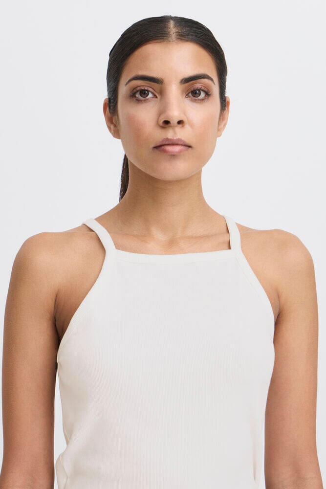 square neckline tank top women, versatile white top womens, fitted ribbed cami women, white layering tank top
