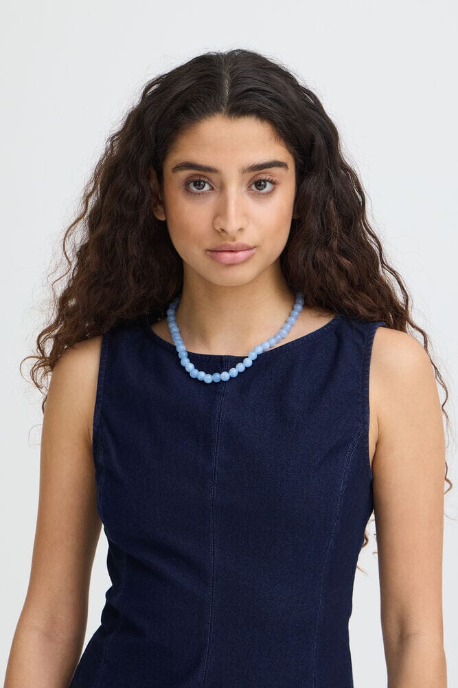 dark denim summer top, sleeveless fitted blouse women, trendy denim outfit women, polished denim top womens