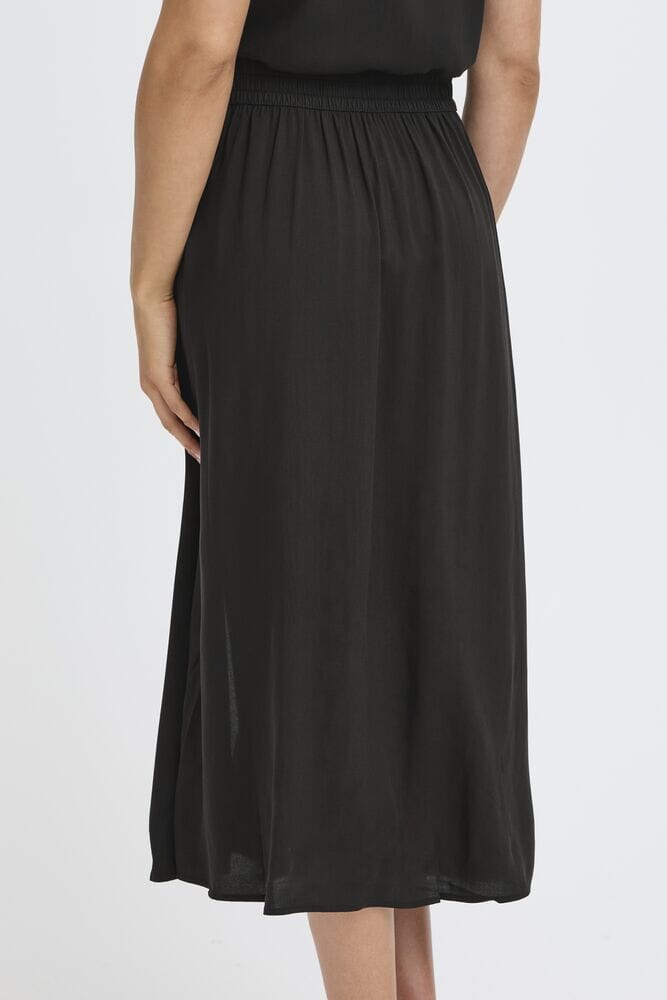 relaxed fit skirt black, timeless black skirt, womens skirt black midi, simple black skirt