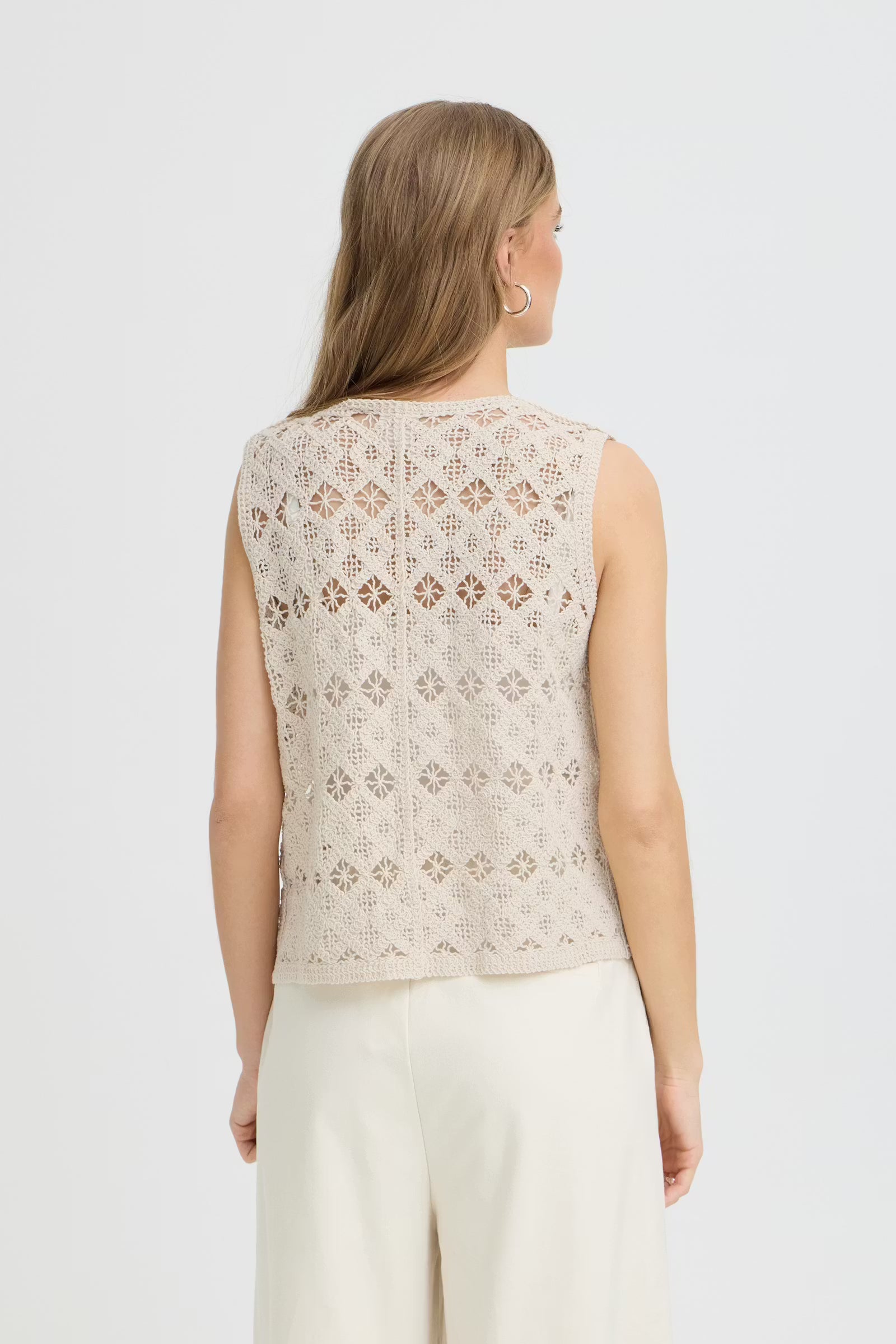 lace overlay top women, classic lace button blouse women, versatile cream blouse women