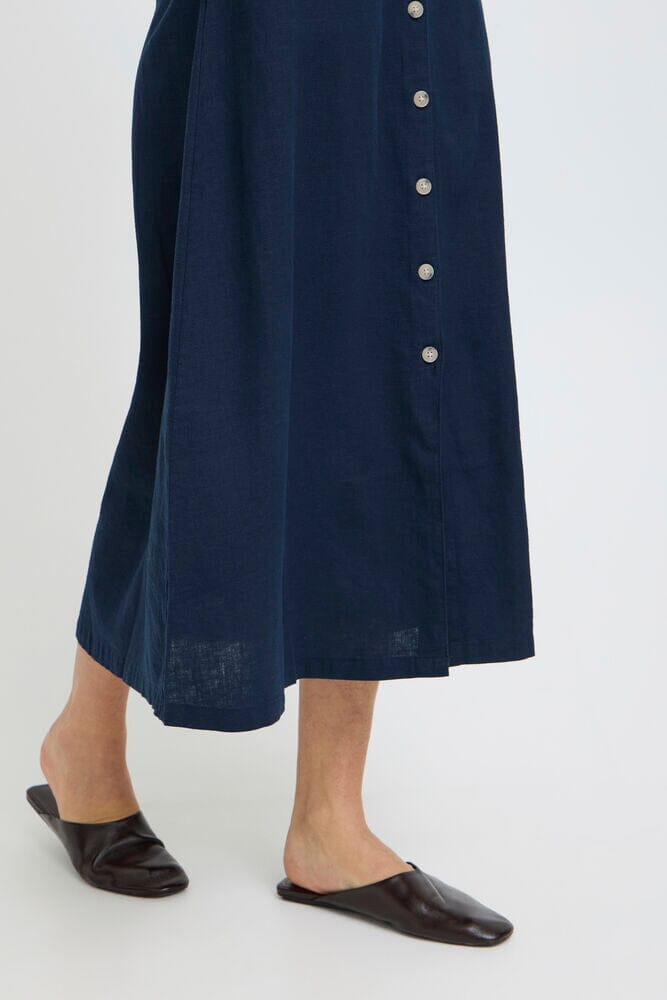 clothing, navy skirt outfit ideas, minimalist navy skirt women, versatile midi skirt women, coastal style midi skirt, navy summer skirt outfit