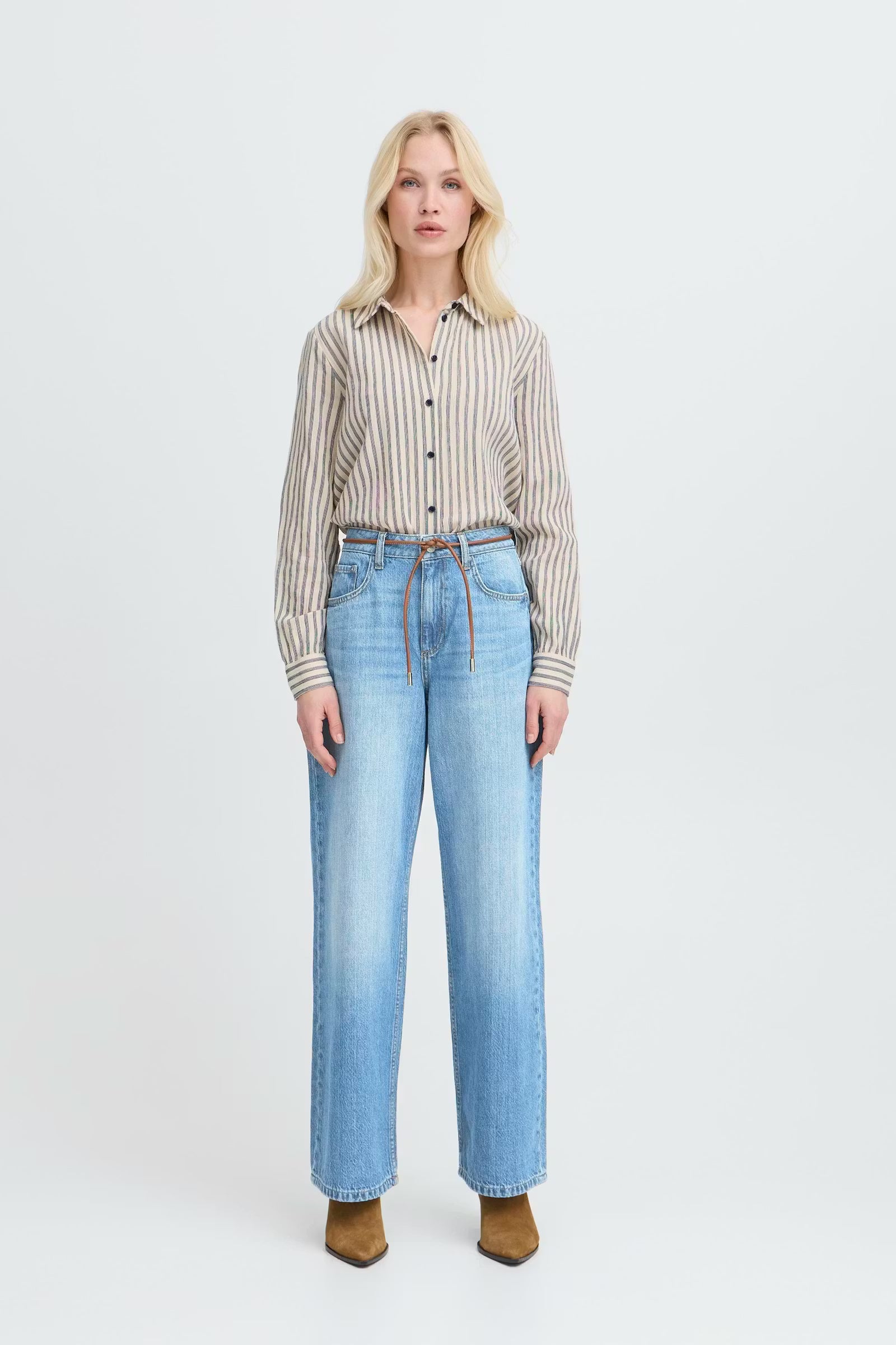 MEL HIGH WAISTED WIDE LEG DENIM DENIM B YOUNG