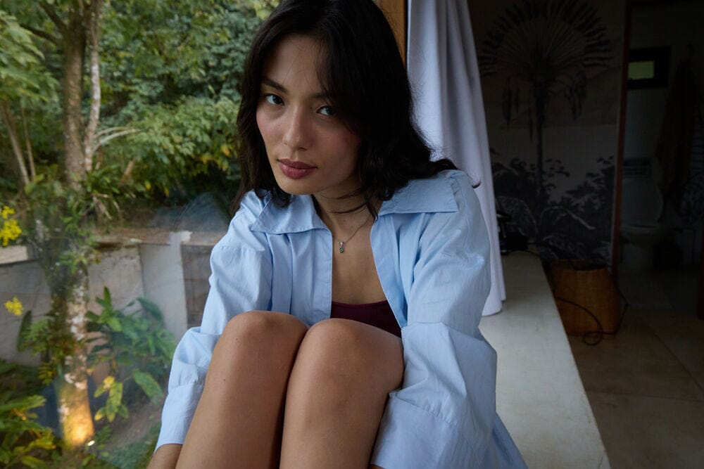 breathable cotton shirt women, contemporary shirt women, soft blue blouse, relaxed modern shirt