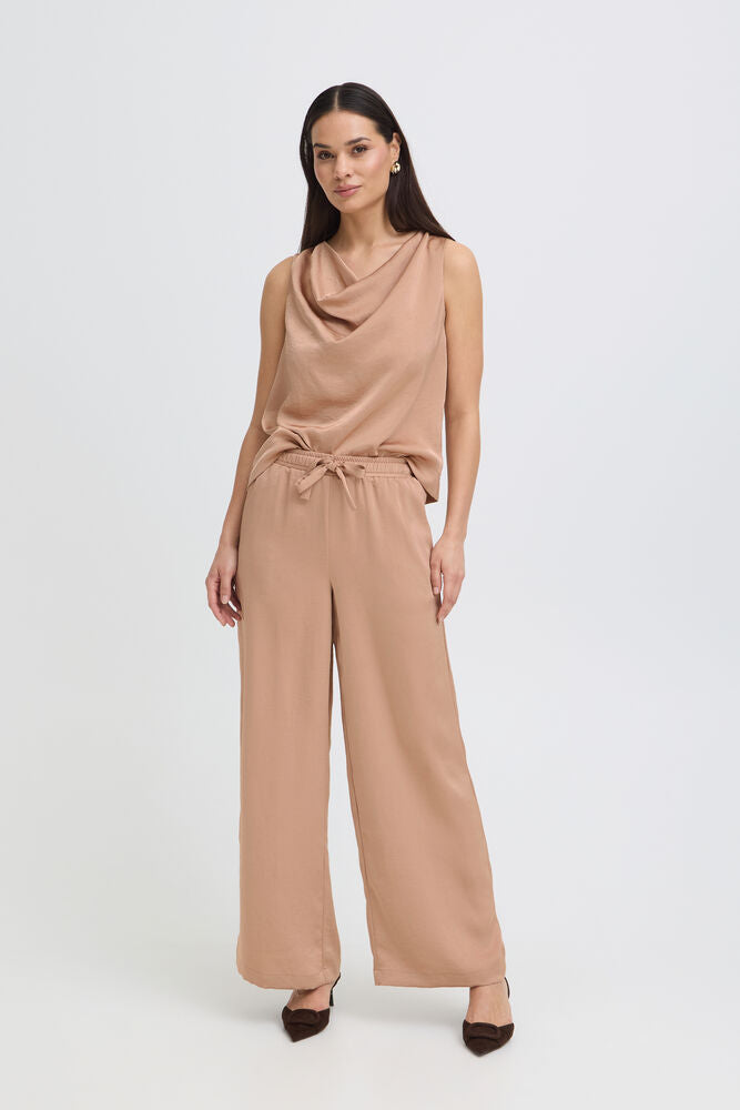 satin trousers women, silky pull on pants, women's occasion wear, wide leg silky pants, neutral satin pants, women's vacation outfits
