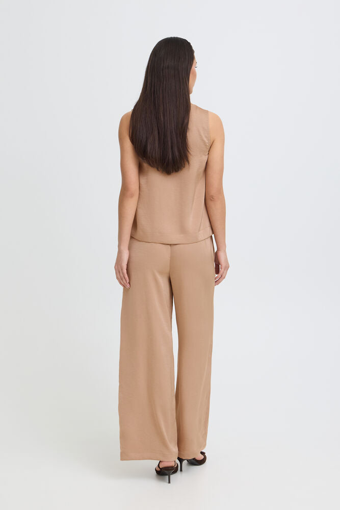 sophisticated sleeveless top, satin blouse for women, chic women's tops