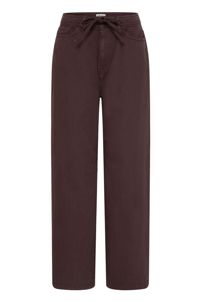 Cocoa Drawstring Wide-Leg Jean