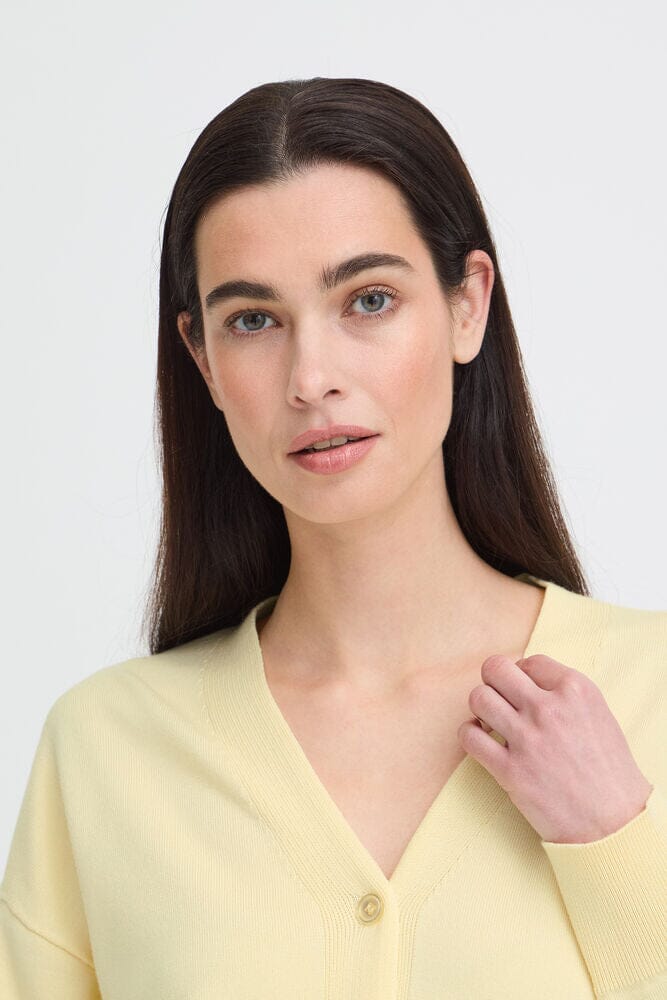 relaxed fit cardigan yellow, chic yellow sweater women, everyday cardigan yellow