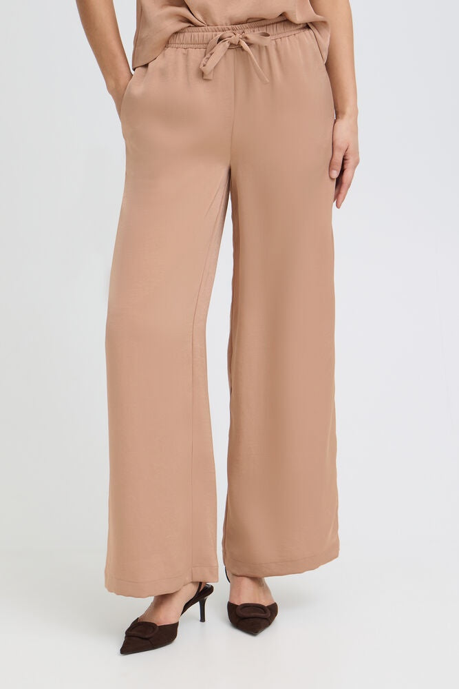 BYOUNG, silky pants women, women's satin pants, wide leg satin pants, silky wide leg trousers, champagne satin pants, women's dressy pants