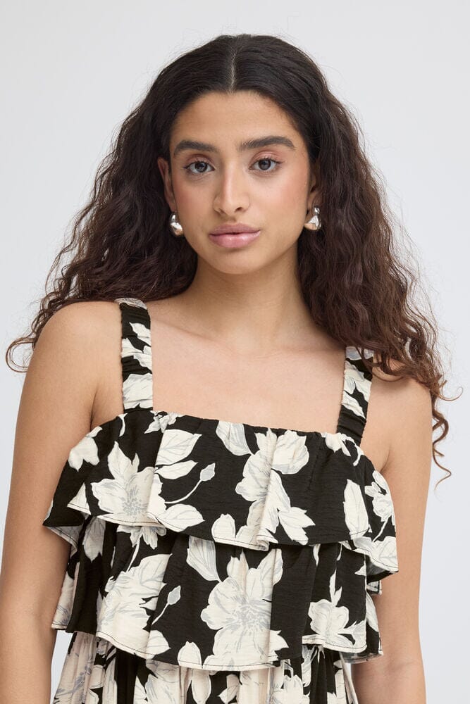 ruffle detail maxi dress, beach outfit maxi dress, breathable summer maxi dress