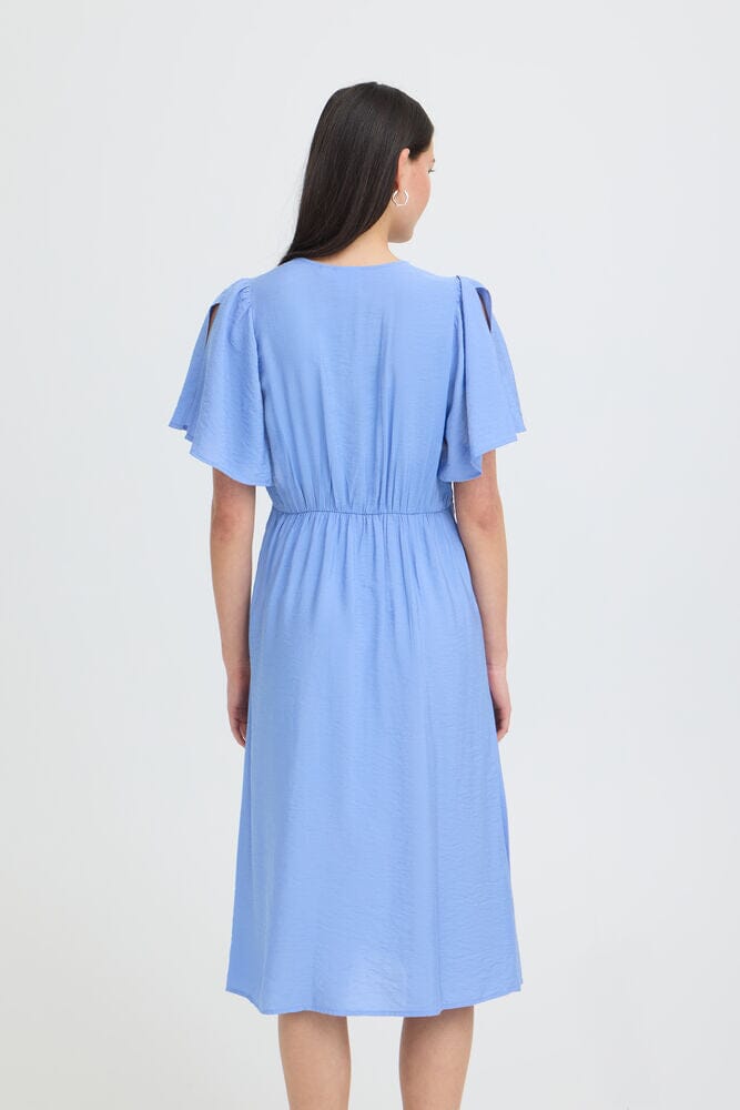 midi dress with sleeves, comfortable summer outfit dress, light airy midi dress