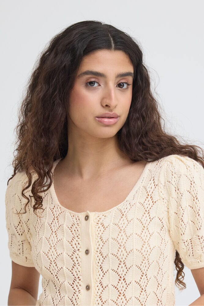 puff sleeve knit cardigan, chic neutral cardigan women