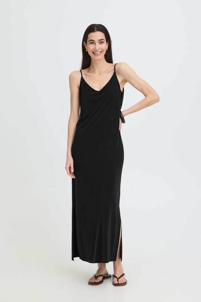 black slip dress women, classic black midi dress, womens slip dress black, minimalist black summer dress