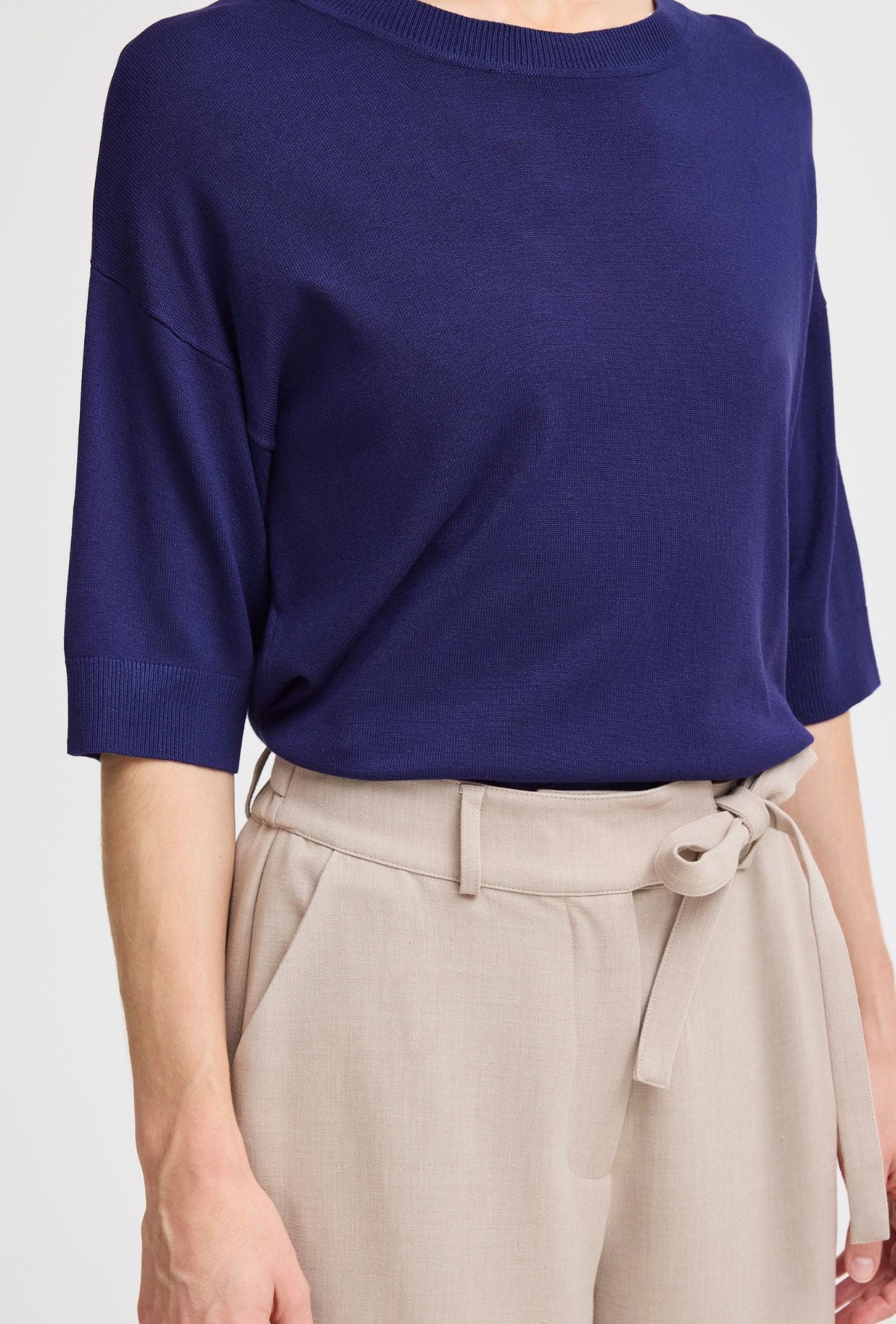 MOIRA NAVY KNIT TOP Top B YOUNG