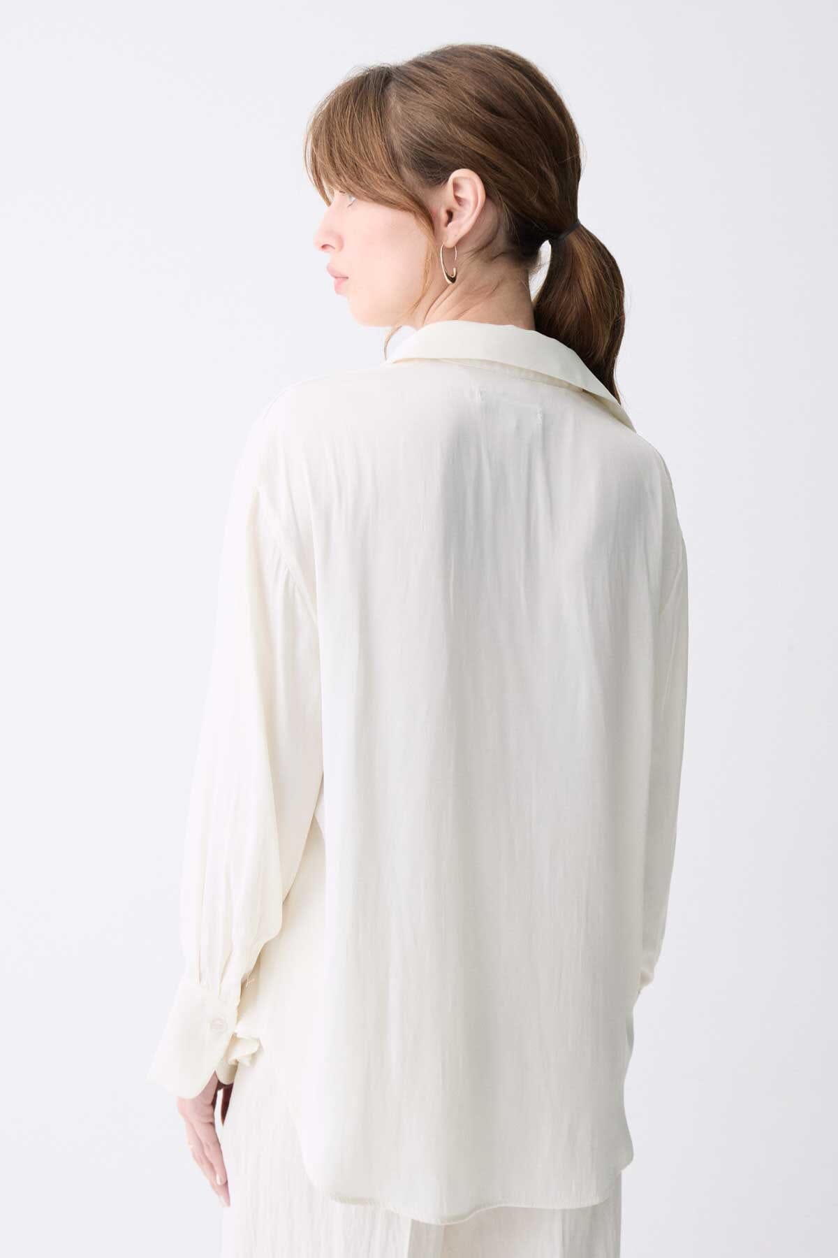 soft drape top, elegant white shirt