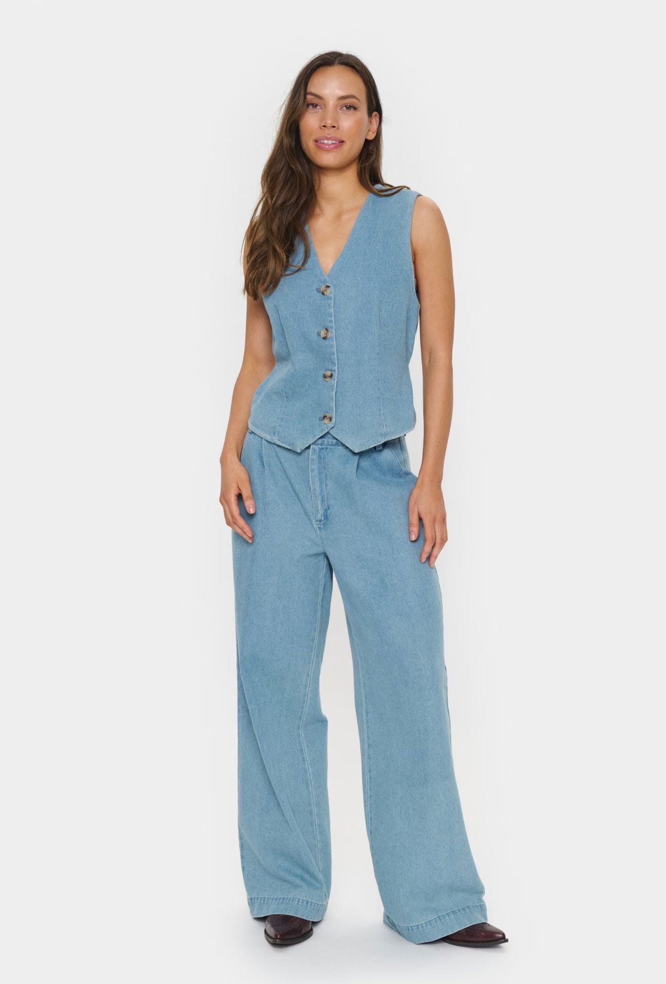 SMOKE BLUE DENIM VEST VEST saint tropez
