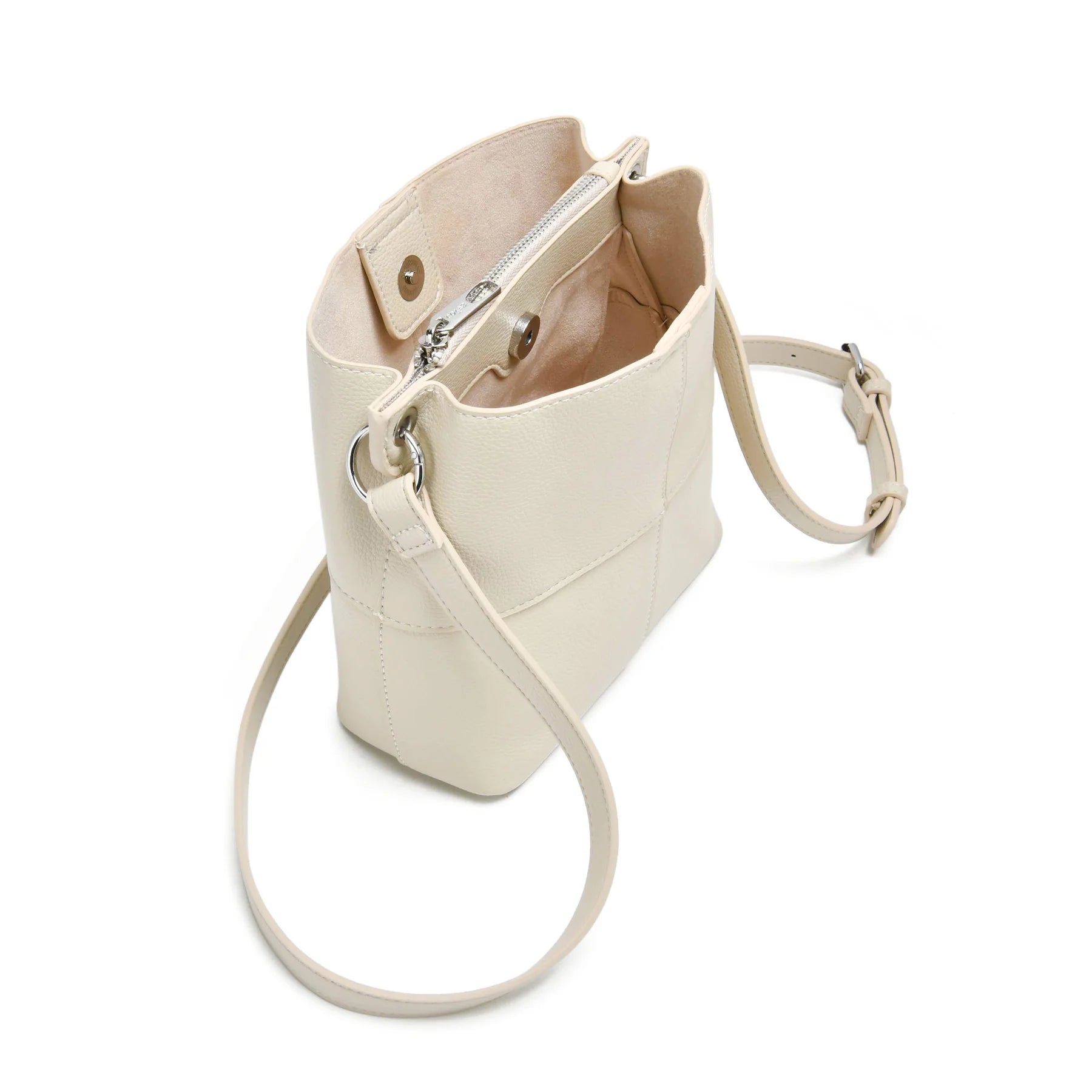 cream shoulder bag women, versatile neutral bag, everyday purse for women, classic crossbody bag, soft cream purse