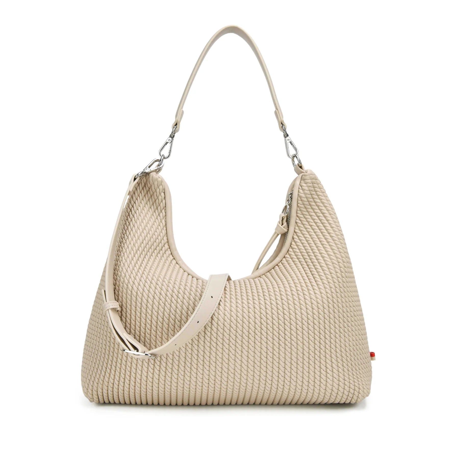 beige slouch purse, trendy neutral handbag