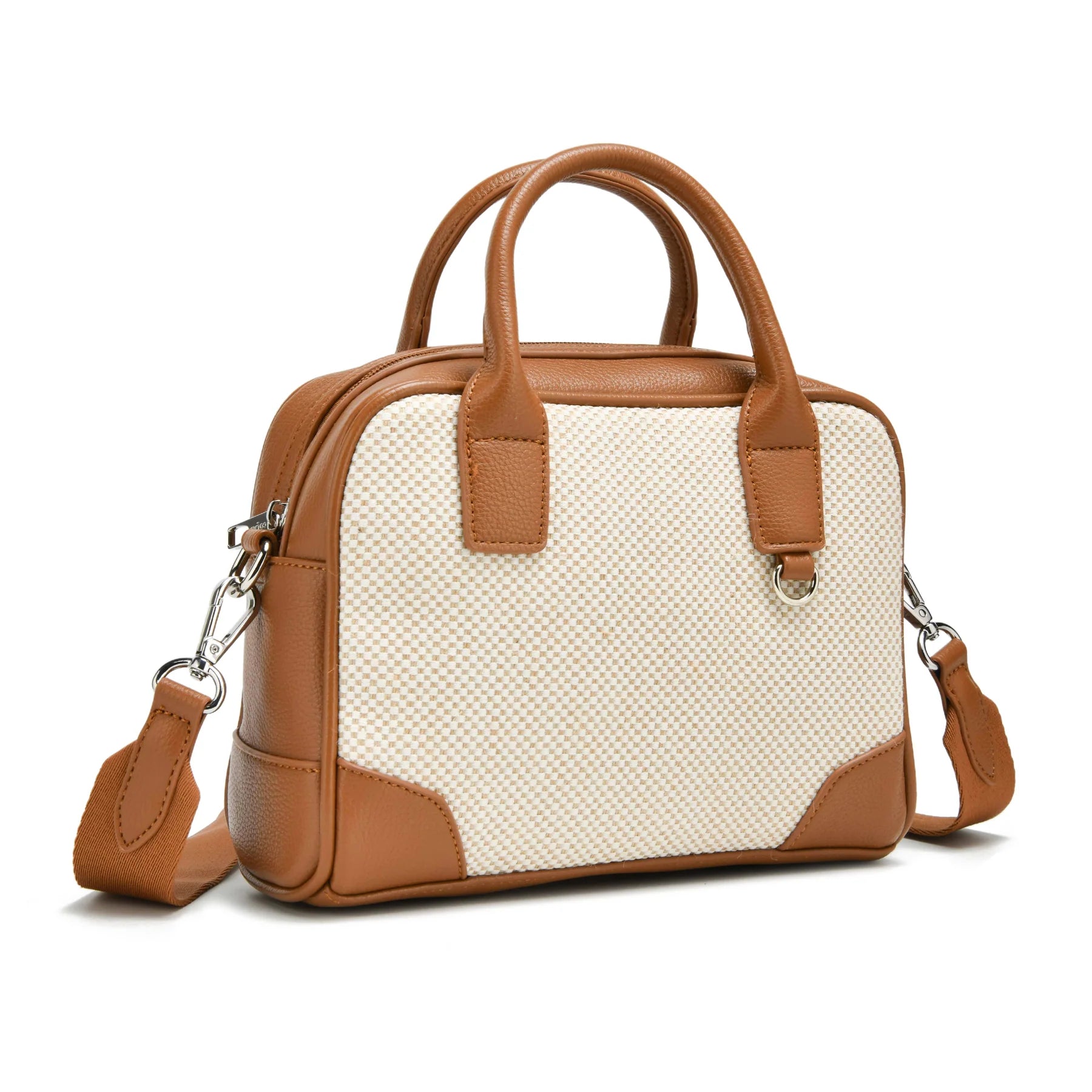 neutral mini handbag, lightweight crossbody satchel, casual chic mini bag