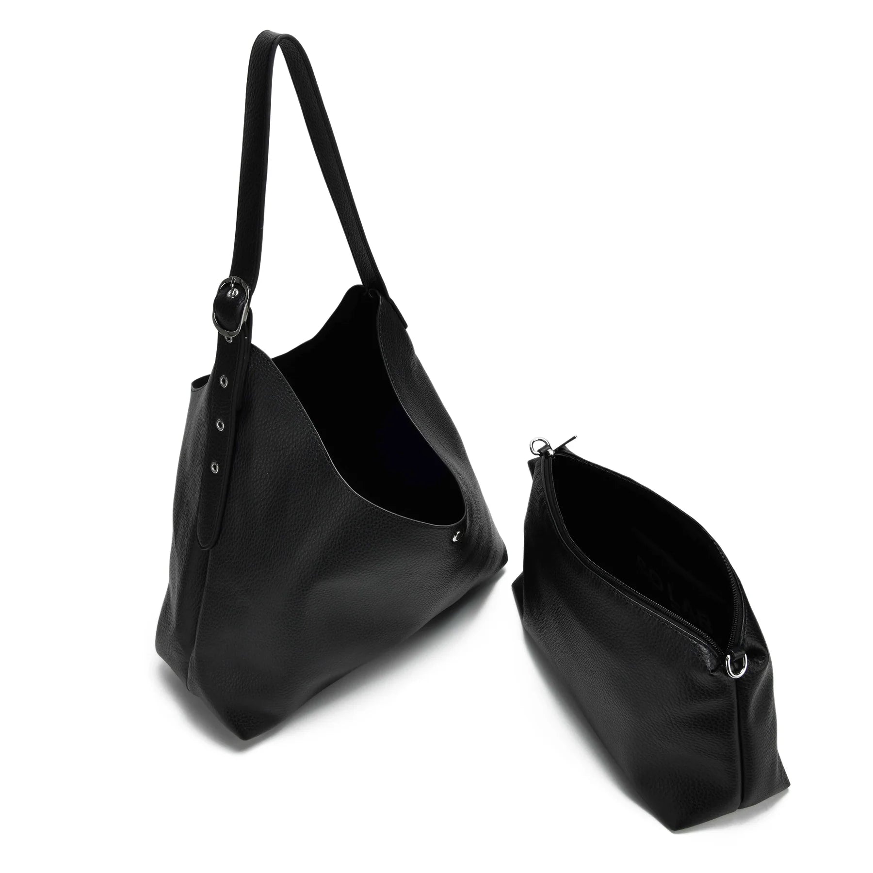 functional everyday bag, black tote outfit styling, carry all tote bag black
