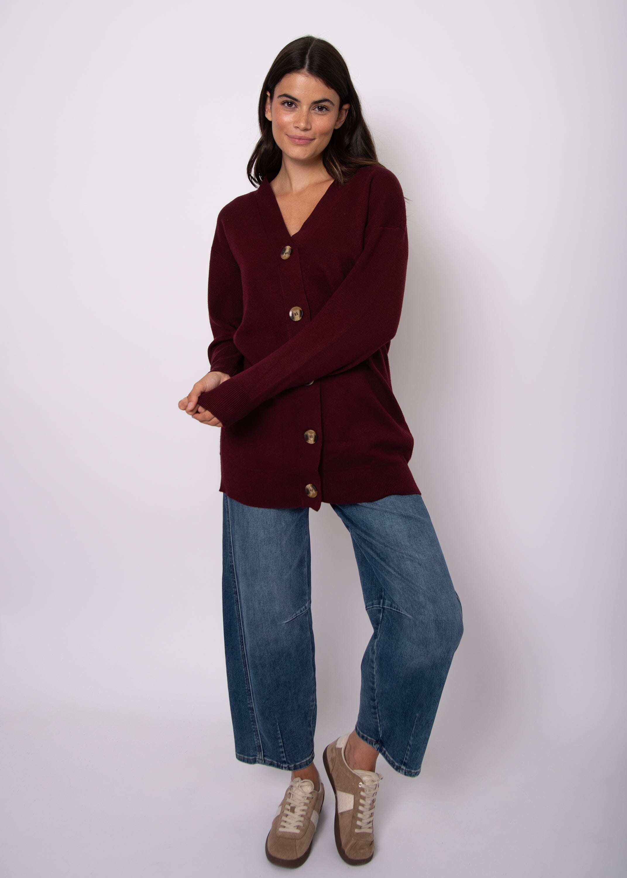 LONG BURGUNDY CARDIGAN Cardigan RD STYLE