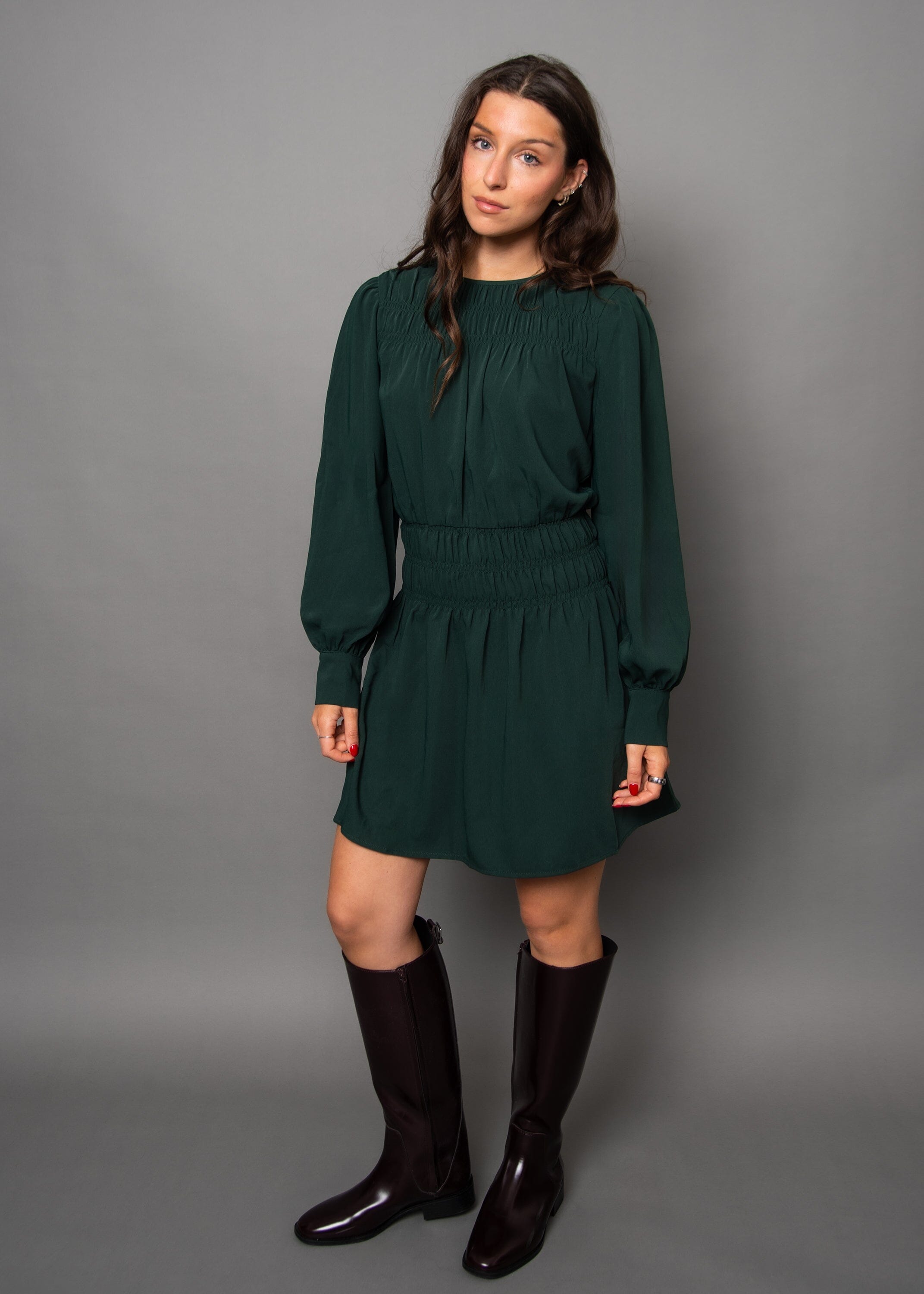 gathered waist mini dress, RD STYLE