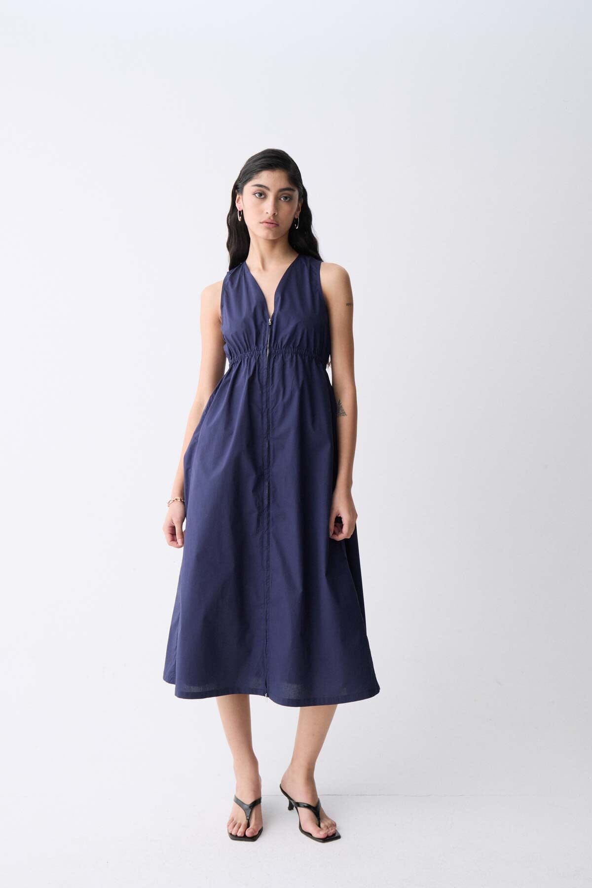 NAVY ZIP DRESS Dress DELUC