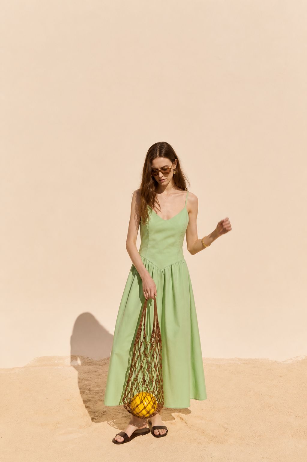 DROPPED WAIST MIDI DRESS