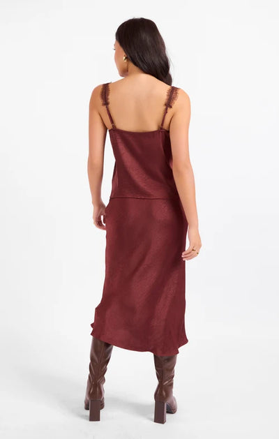 Celine Satin Midi Skirt
